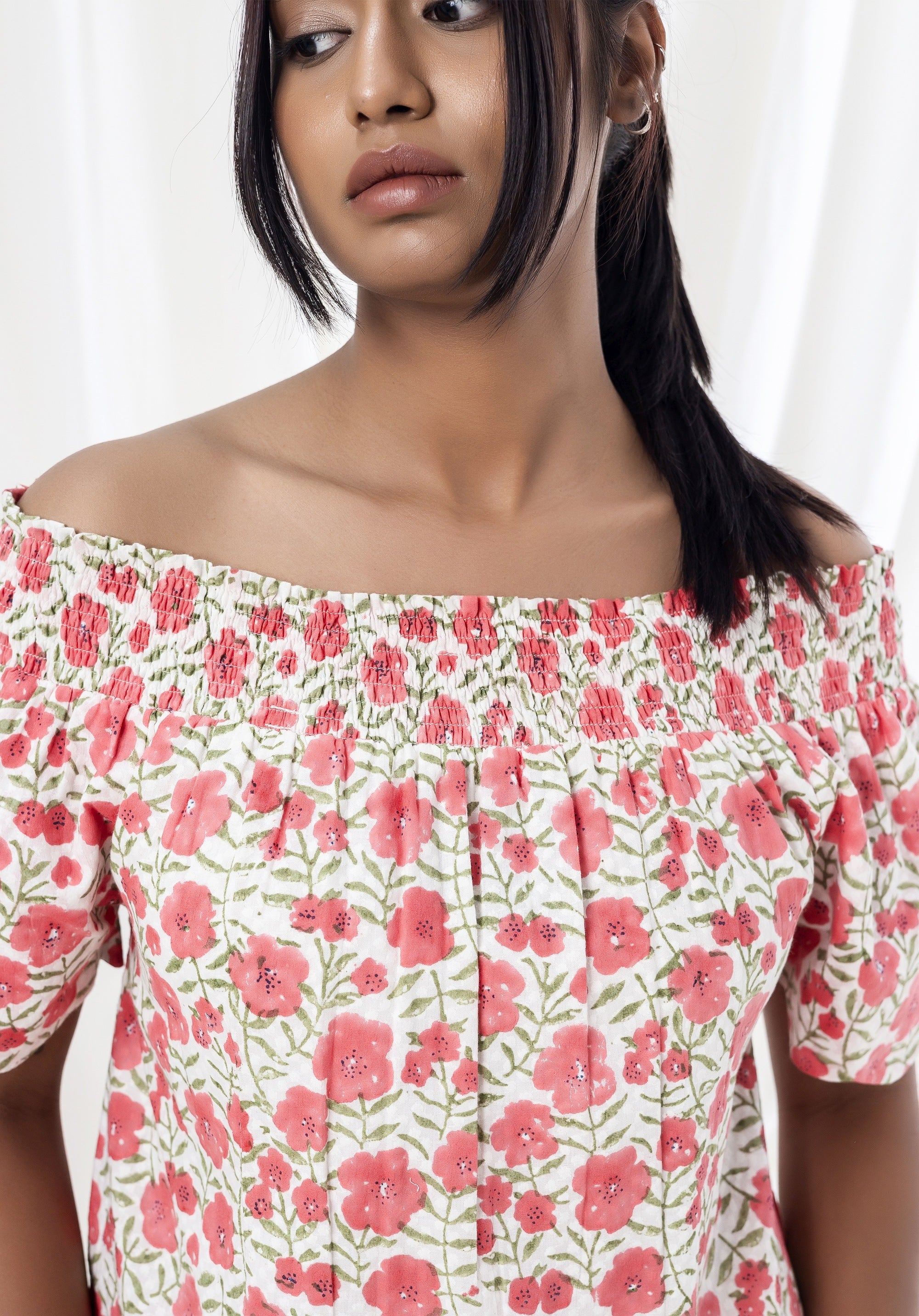 Rosia Top Floral Red