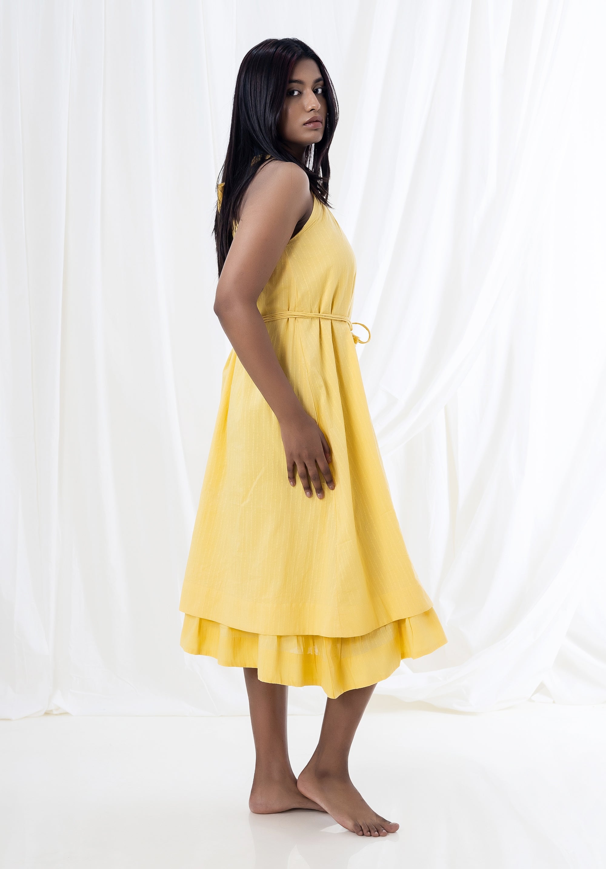 Women Layered dress Avni Yellow