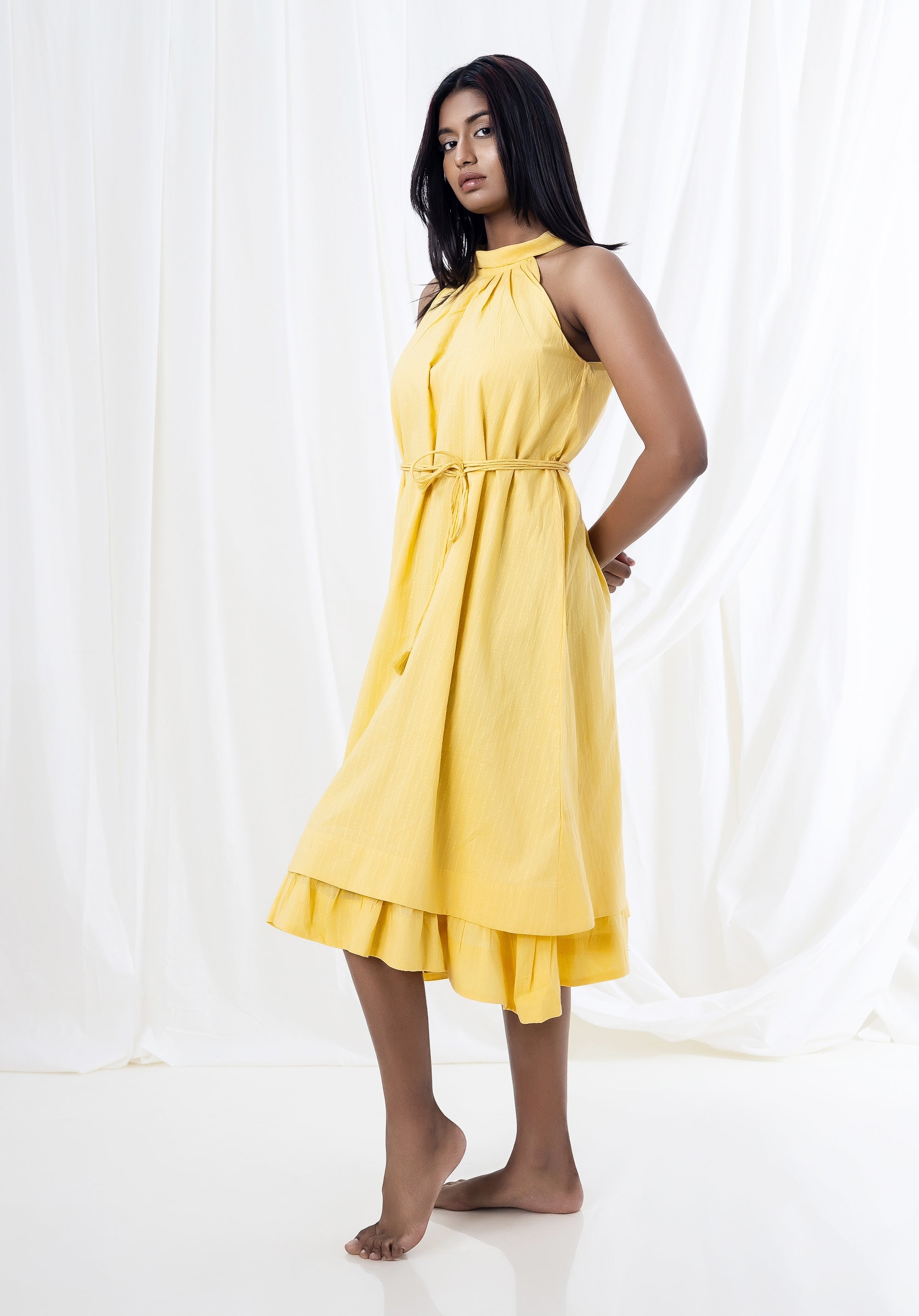 Women Layered dress Avni Yellow