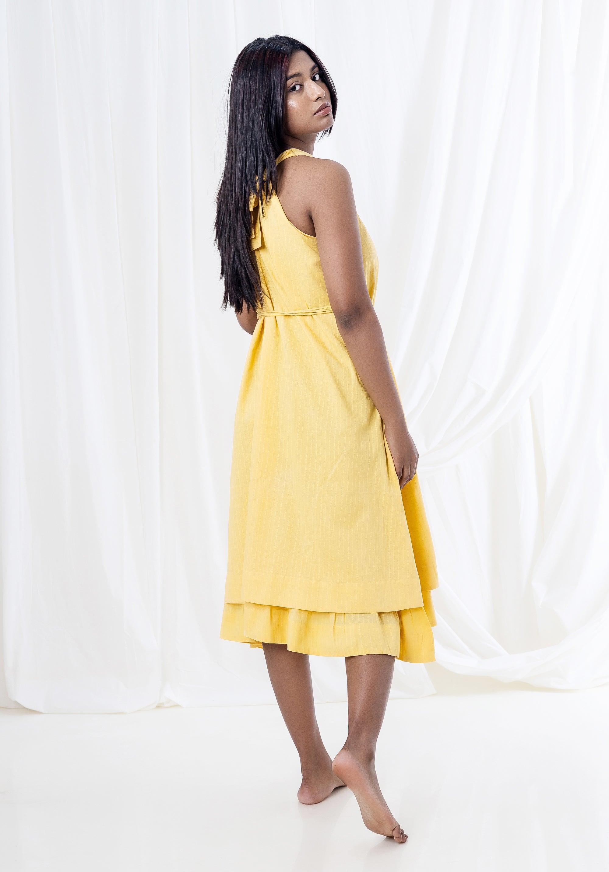 Women Layered dress Avni Yellow