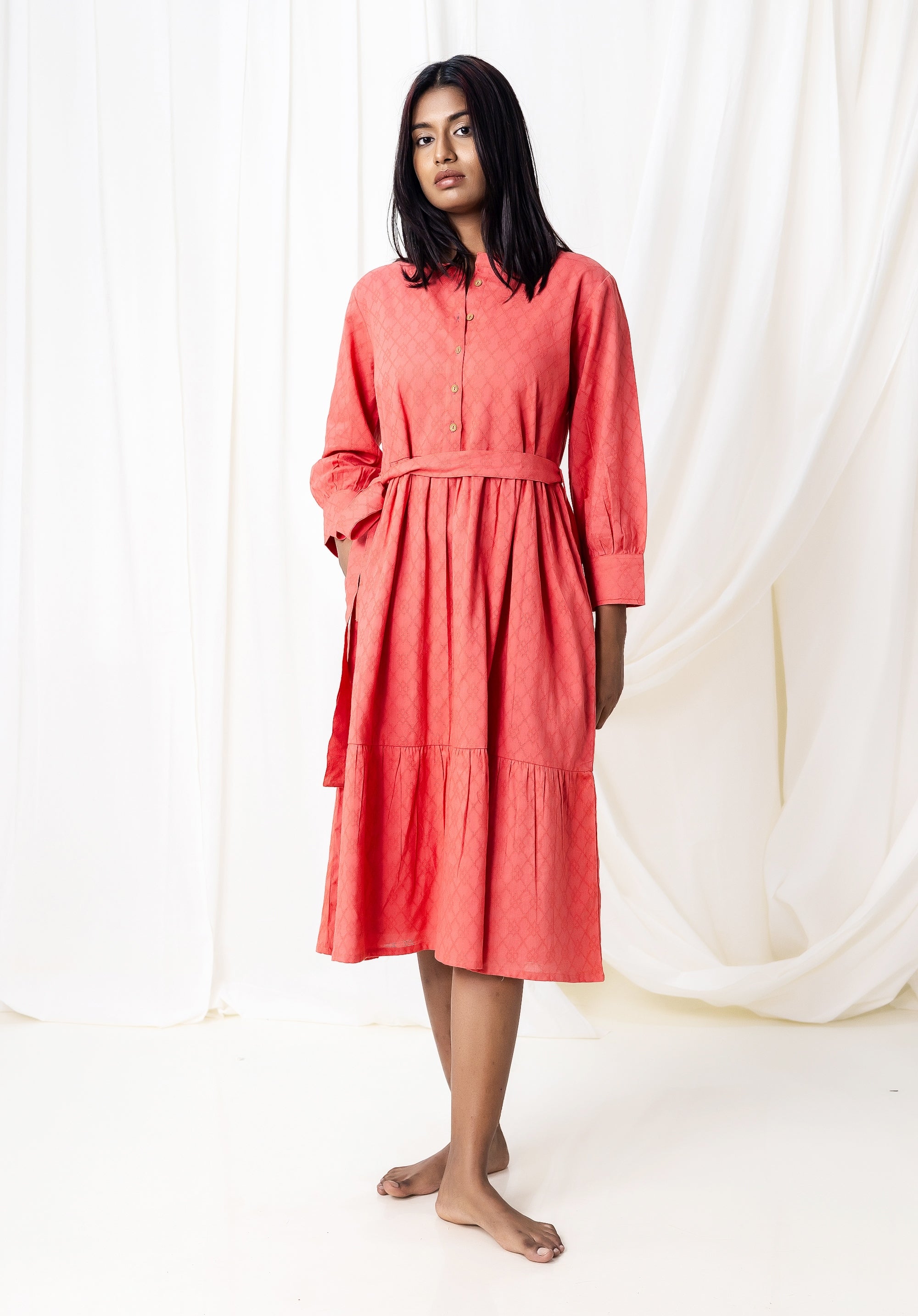 Women Cotton dress Fiona Red