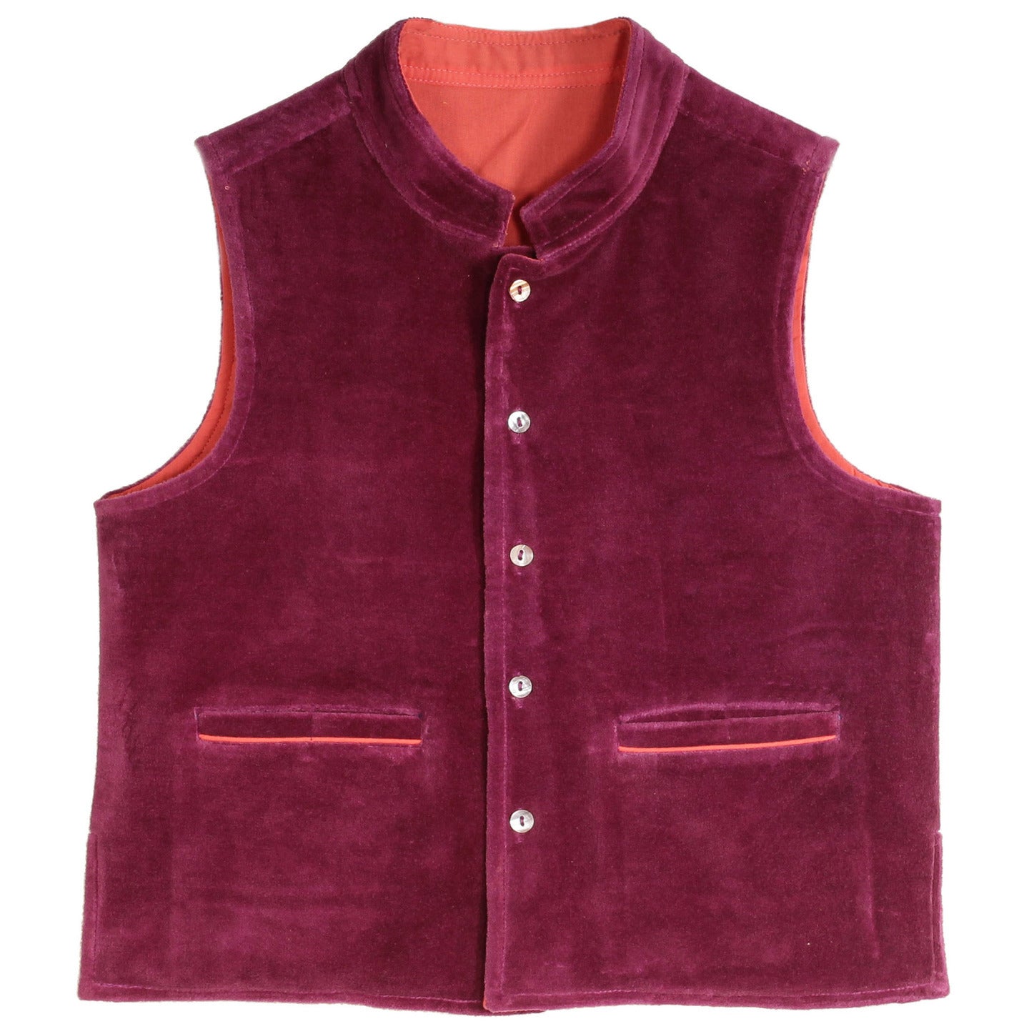 Boy's Nehru jacket Velvet Purple