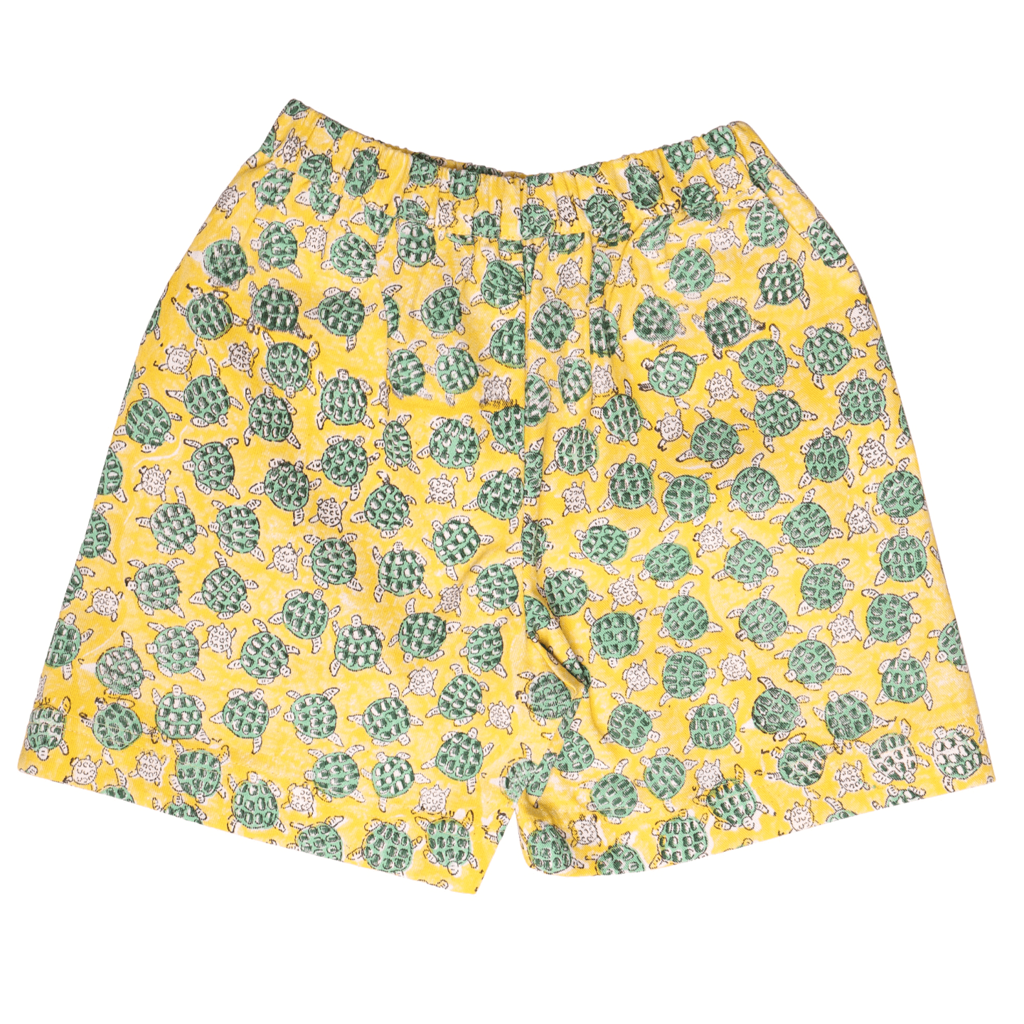 Boy's Block Printed Twill shorts Yellow