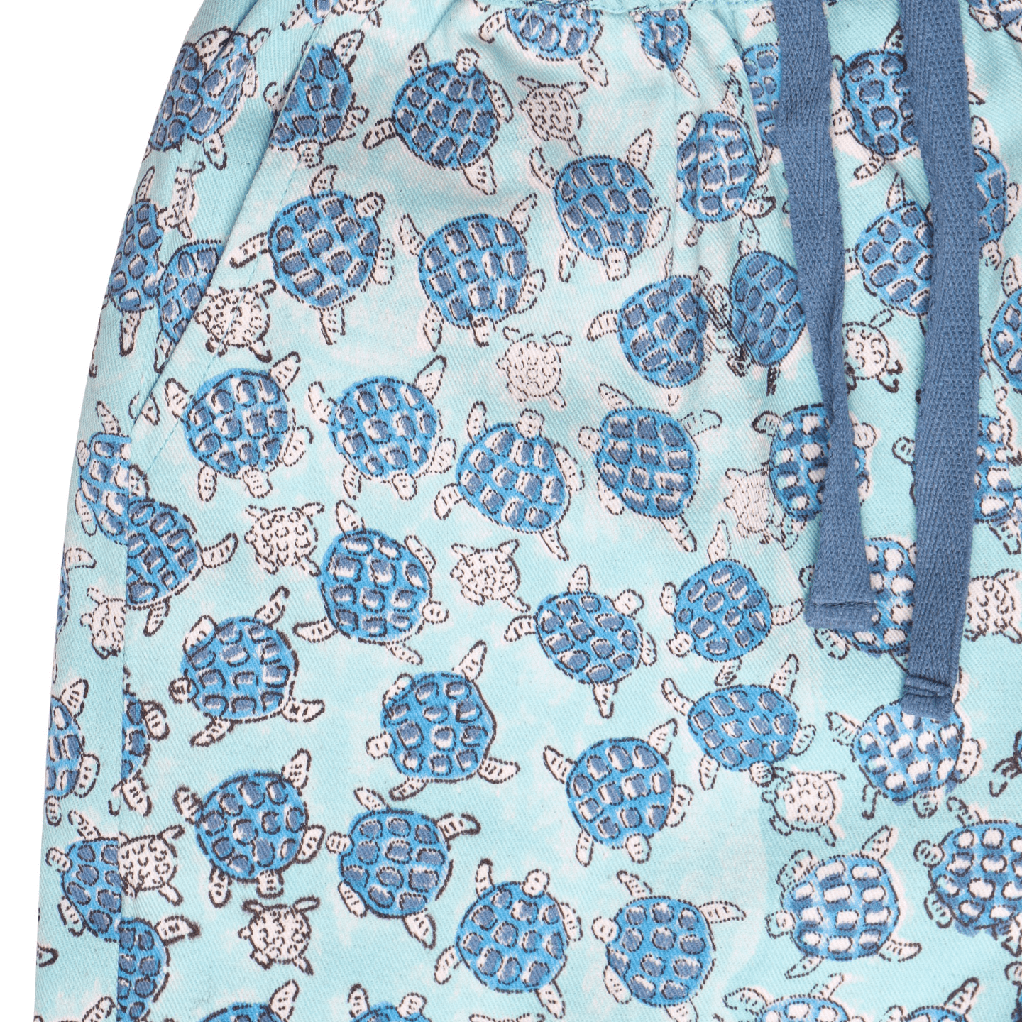 Boy's Block Printed Twill shorts Blue