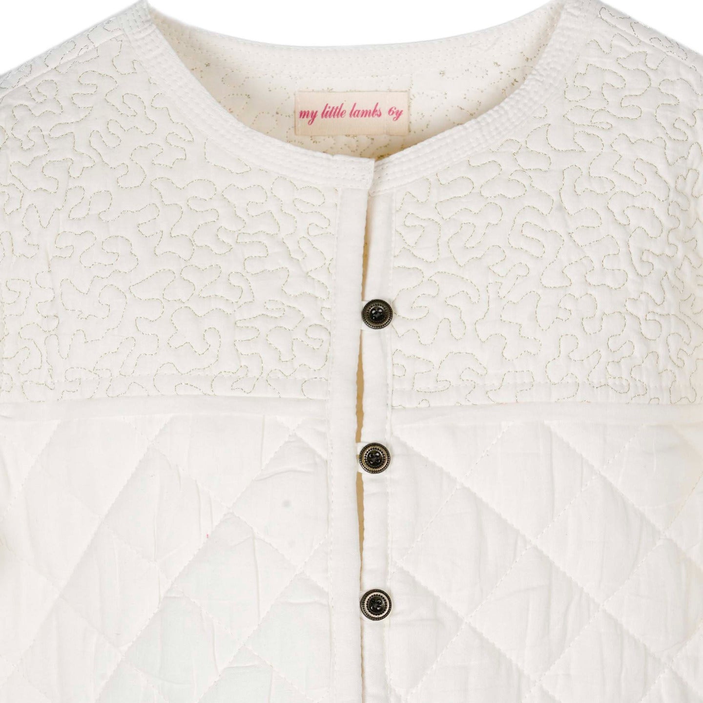Quilted Embroidered Jacket White