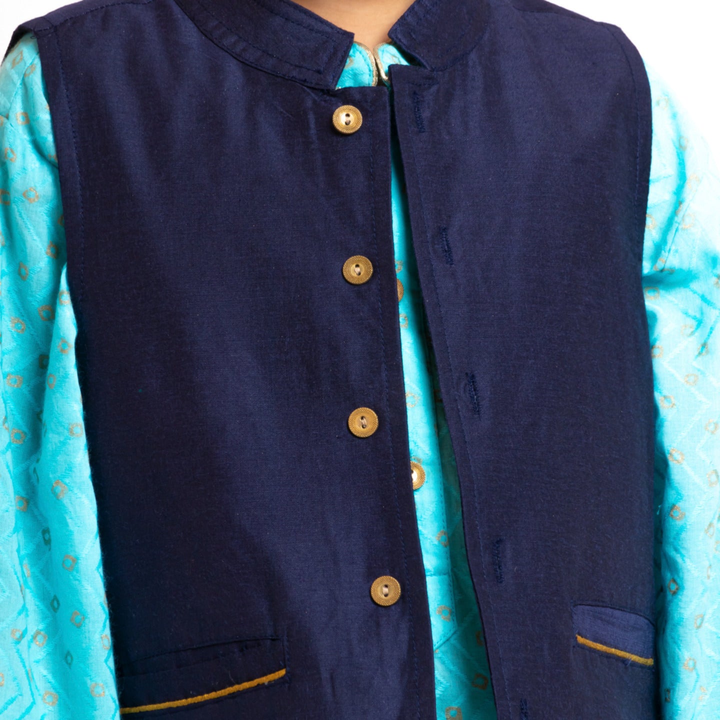 Boy's kurta Jacket Set Turq