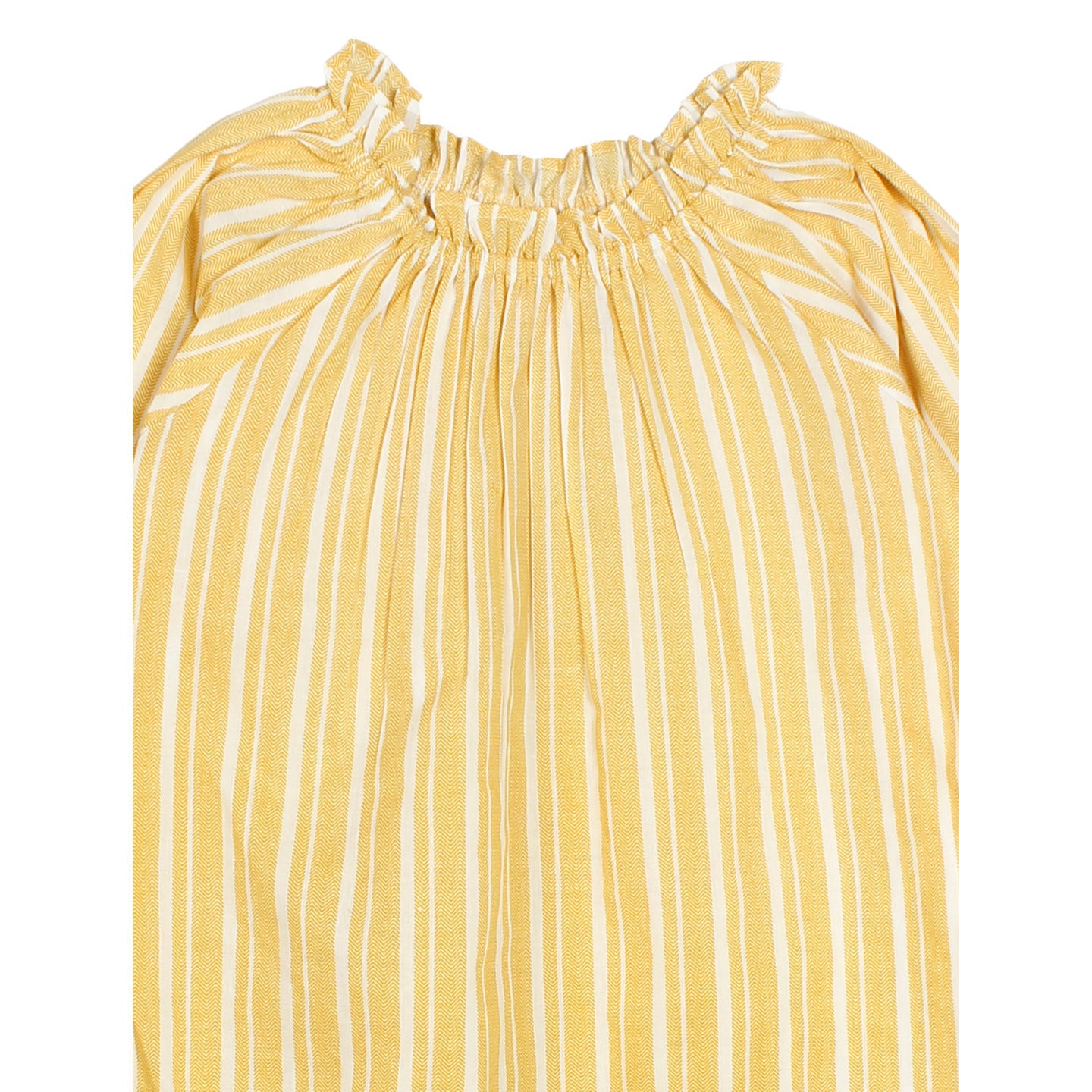 Girl's Night Dress Chevron Stripes Yellow Long Sleeved