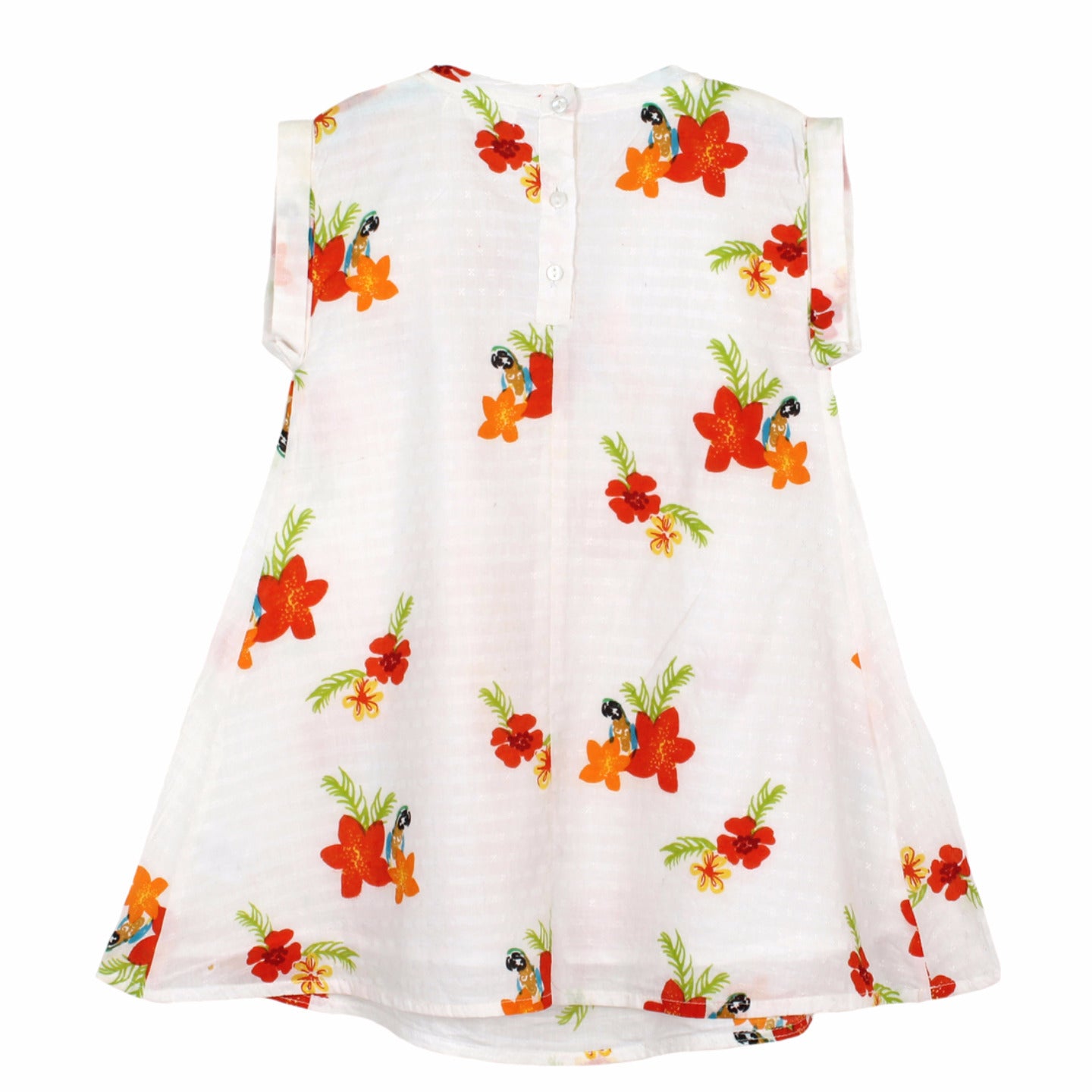 Tropical Print A-Line Dress