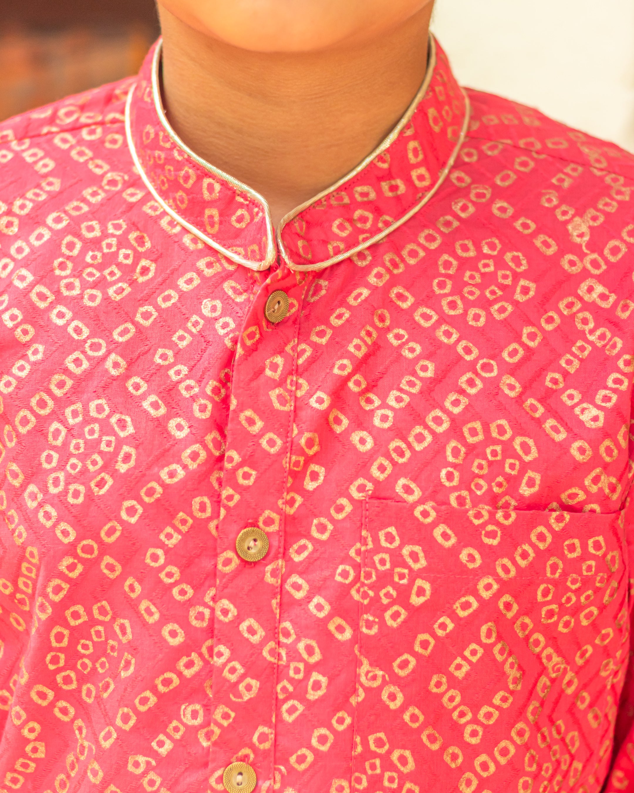 Boy's kurta Pyjama Set Coral