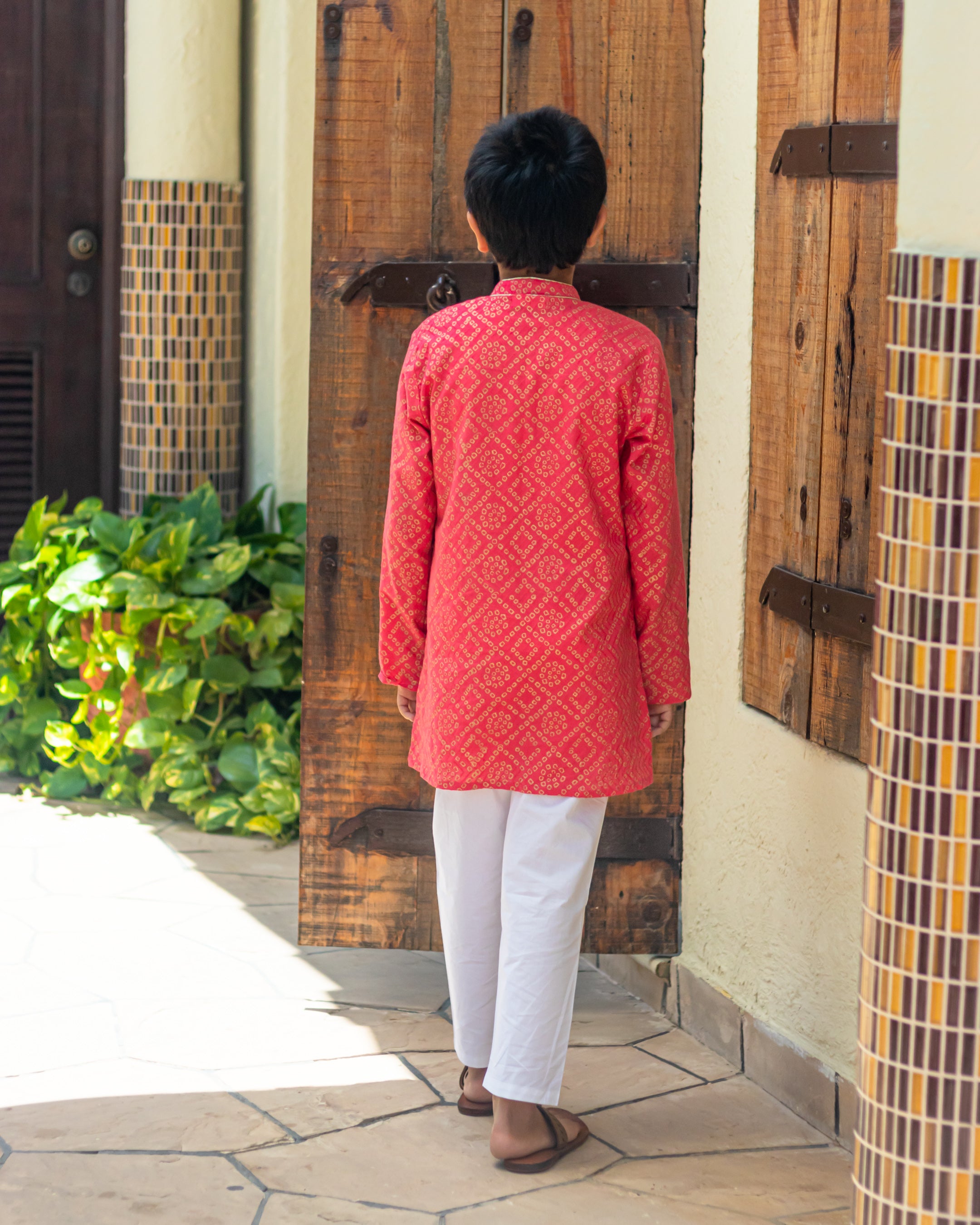 Boy's kurta Pyjama Set Coral