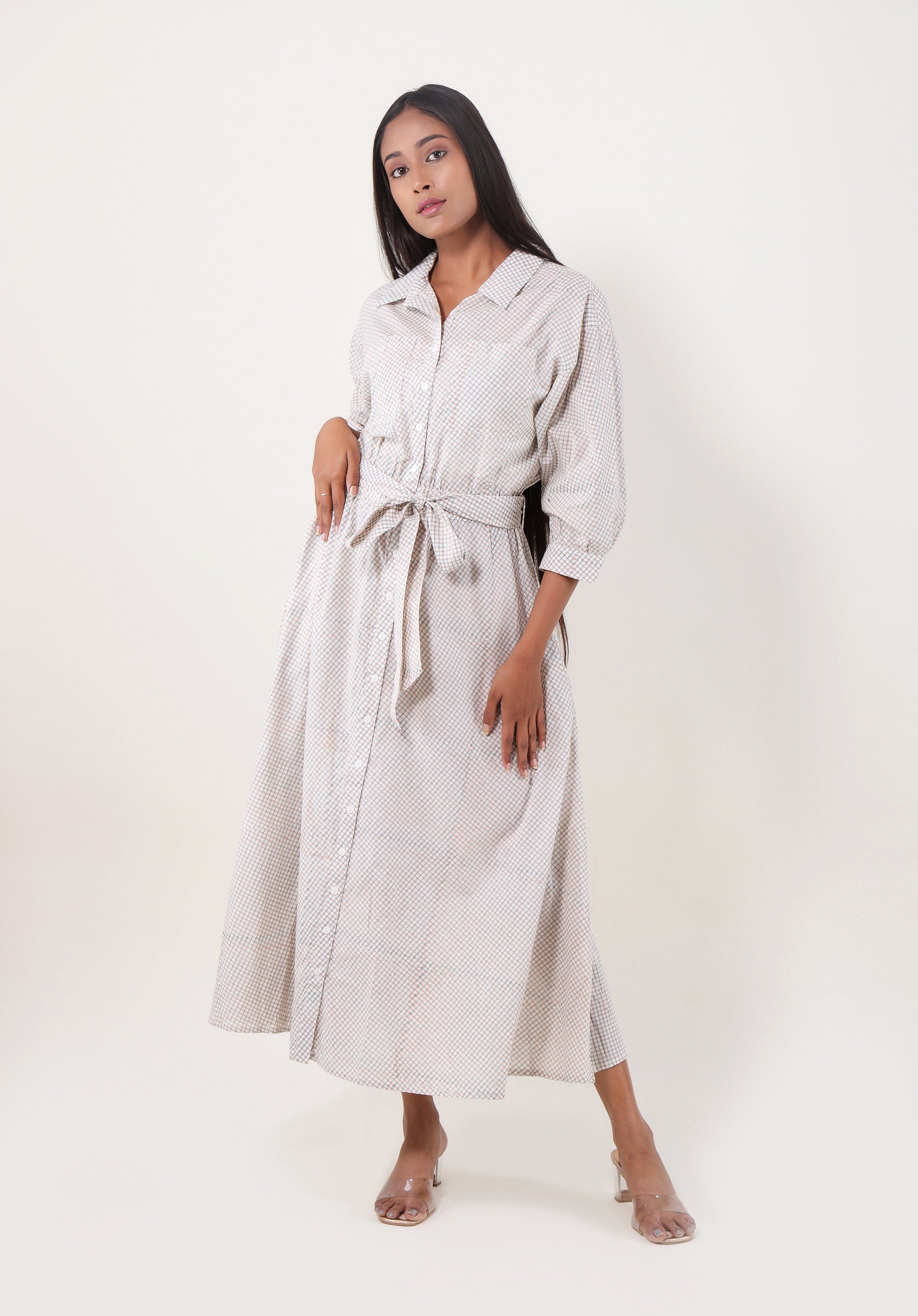 Women dress Claire Shirt Dress Check Grey