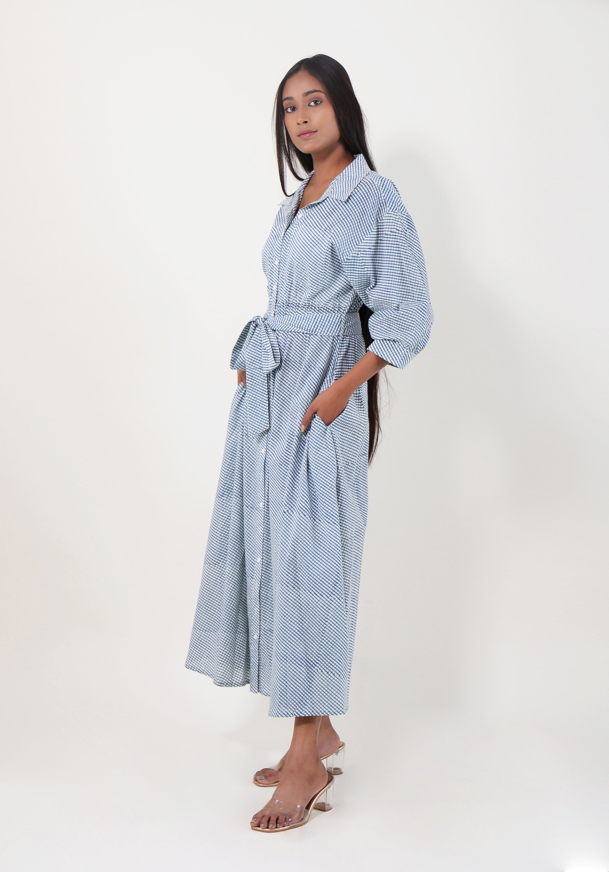 Women dress Claire Shirt Dress Check Blue