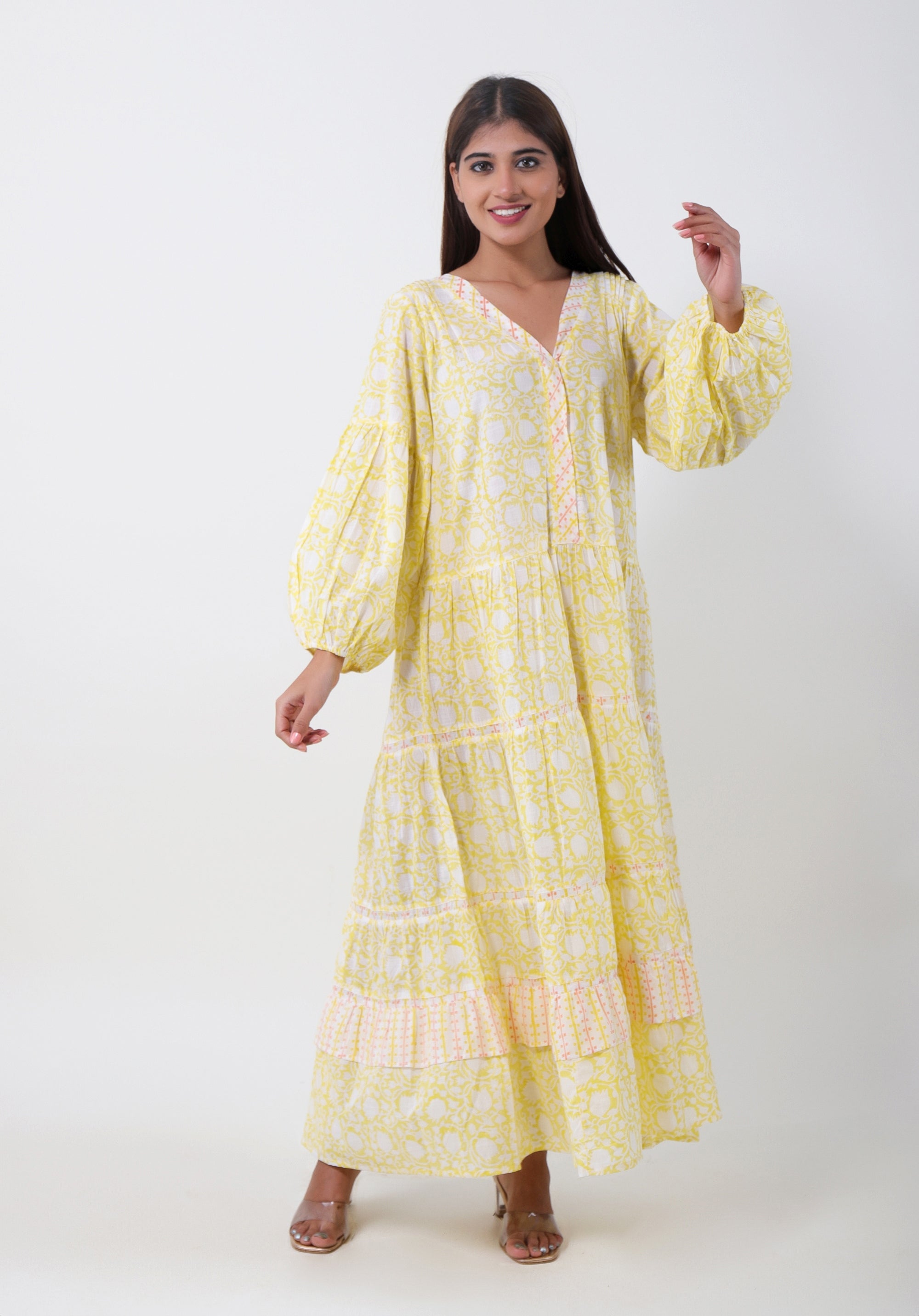 Women Block Printed dress Mahe Lily