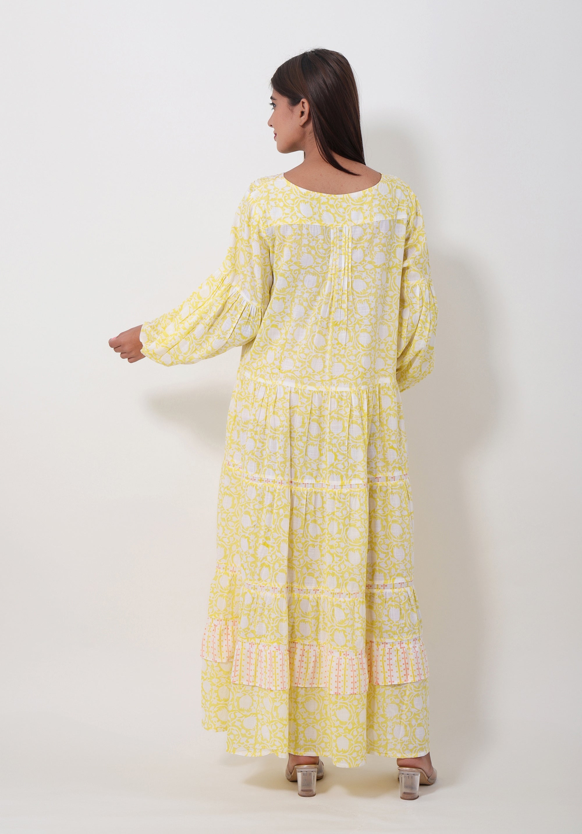 Women Block Printed dress Mahe Lily