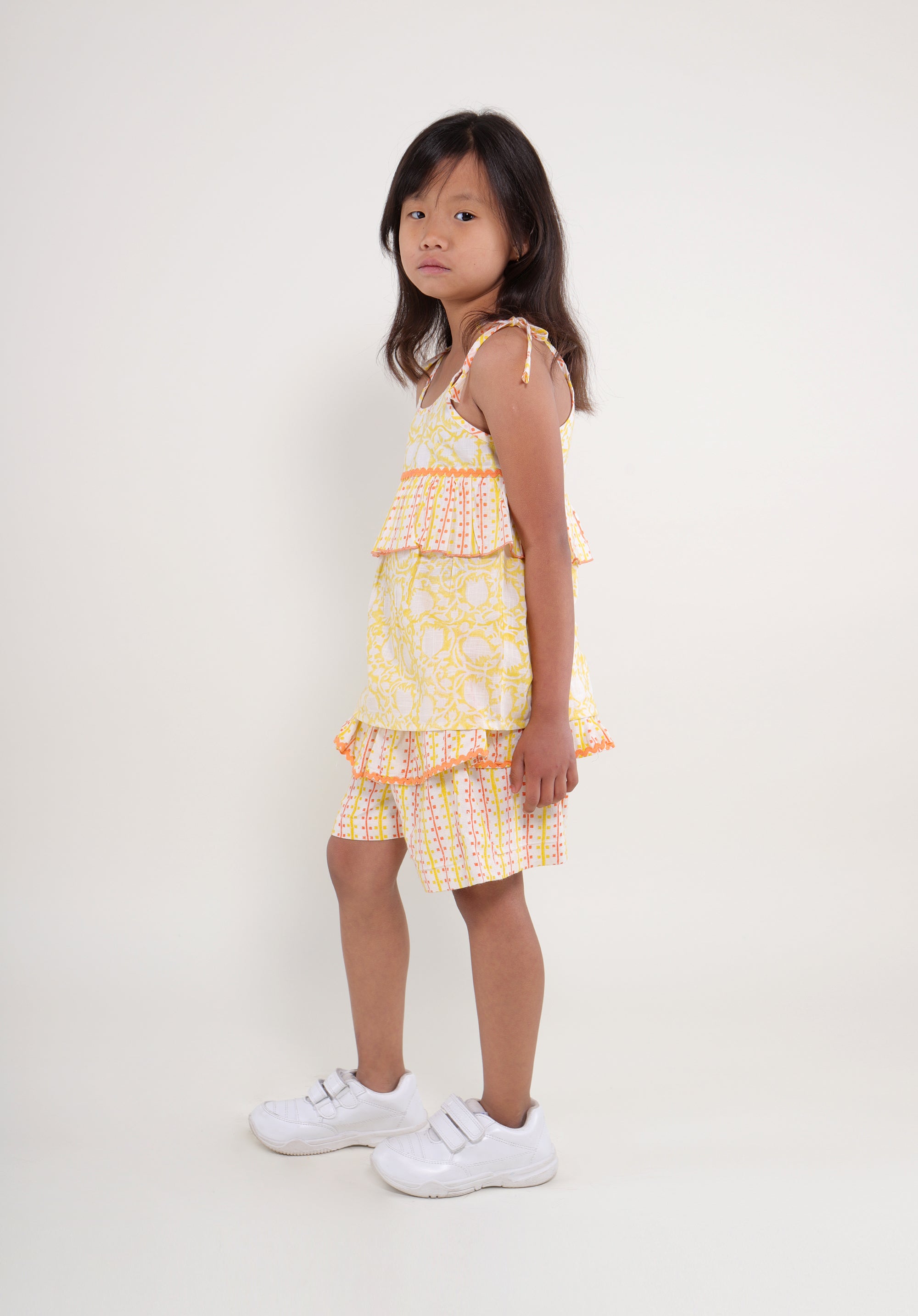 Girl's Co-Ord Set Kamya Top Skirt Lily Yellow