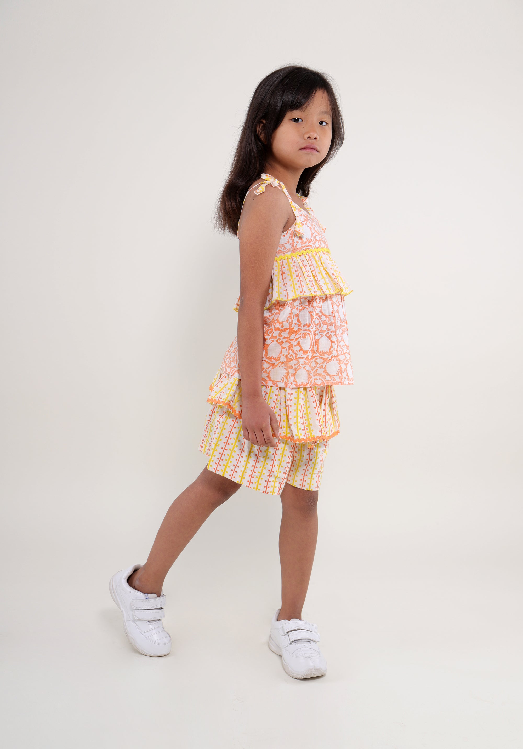 Girl's Co-Ord Set Kamya Top Skirt Lily Peach