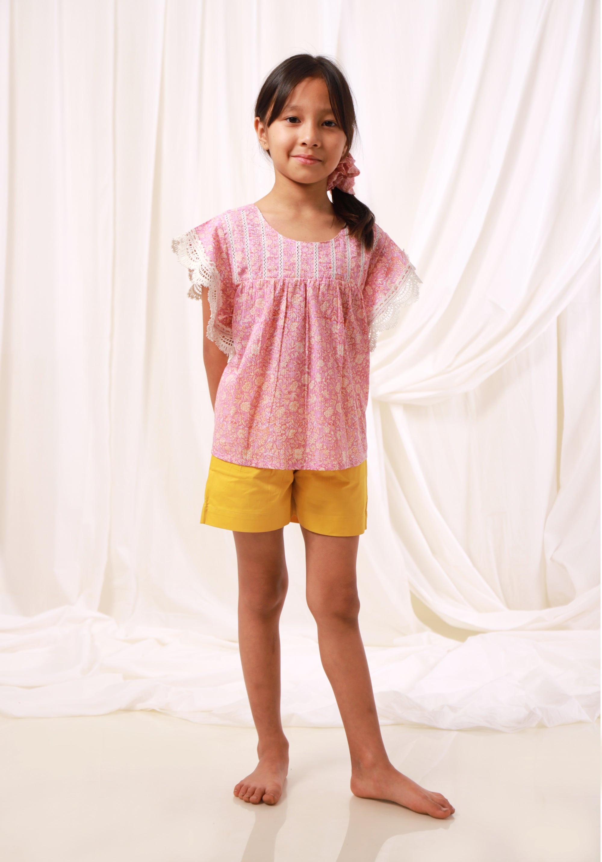 Girl's Printed Maringa Top Liberty Pink