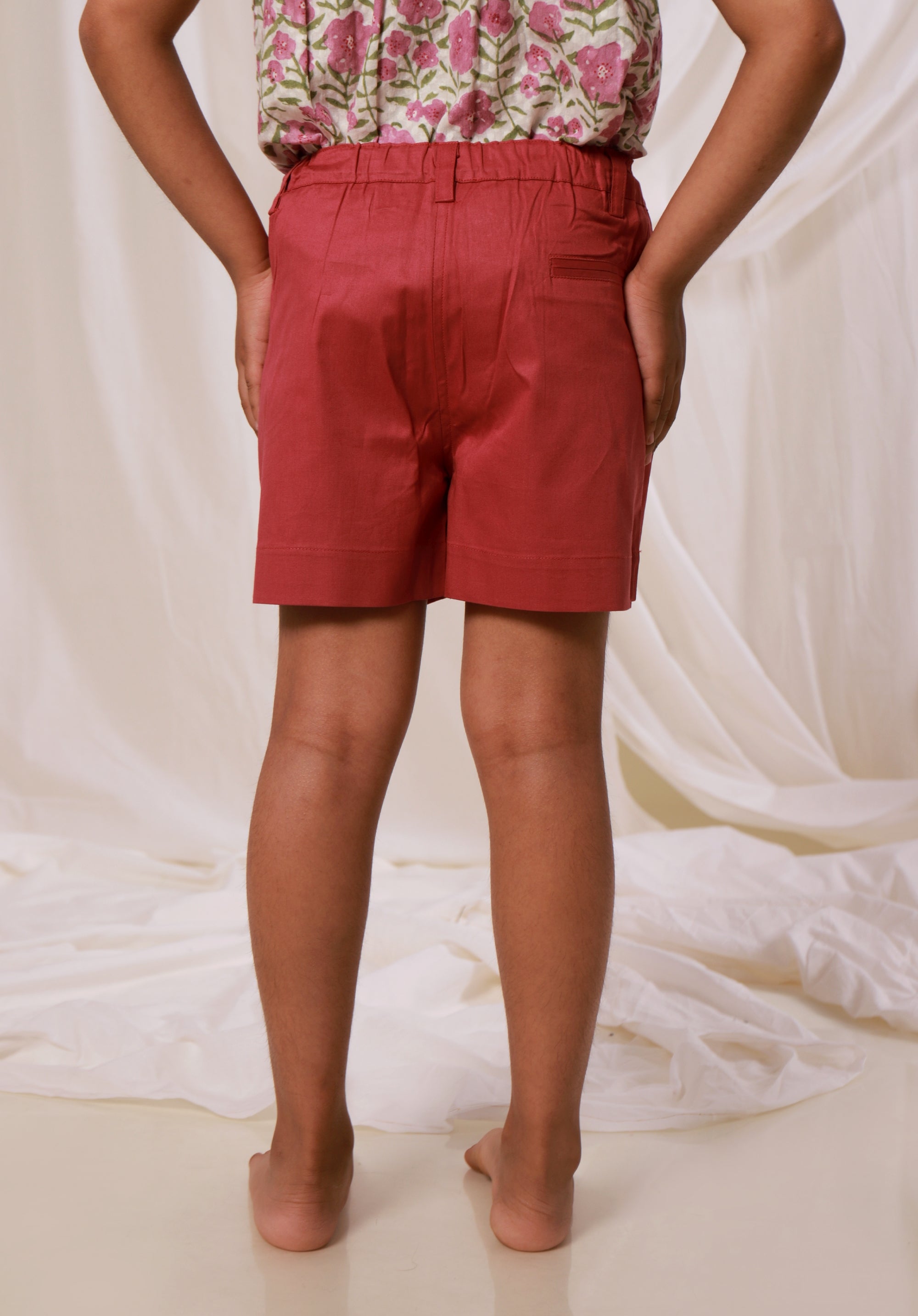 Girl's Cotton twill shorts Raspberry