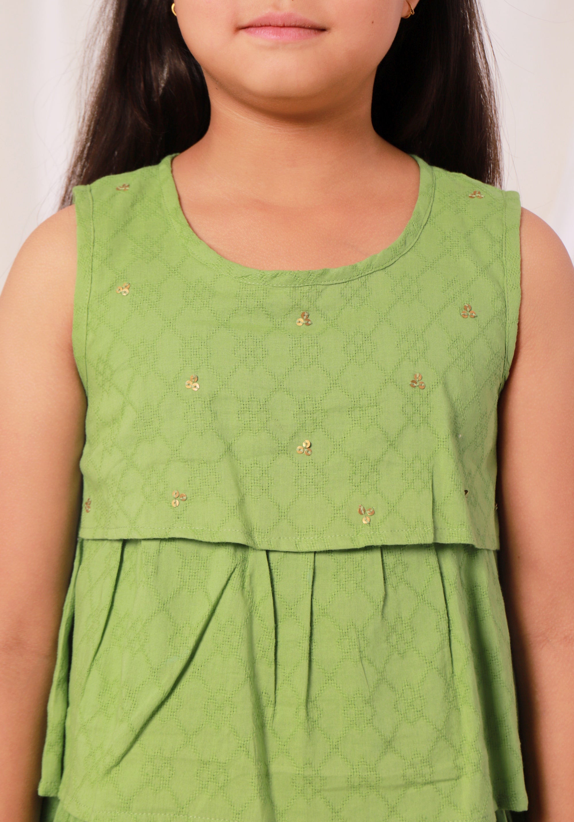 Girls Cotton Dress Beena Green (Gulnar)