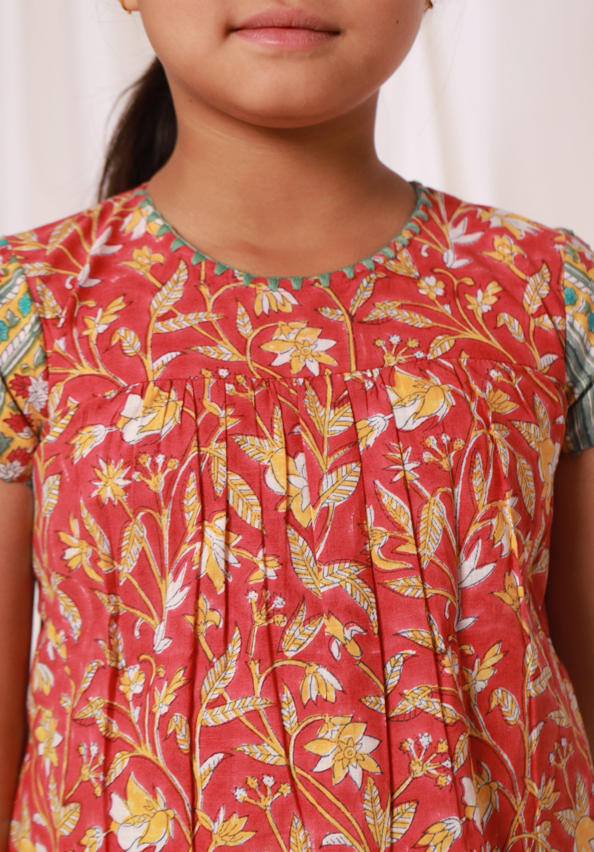 Girl's Printed Top Sansa Jaal Red