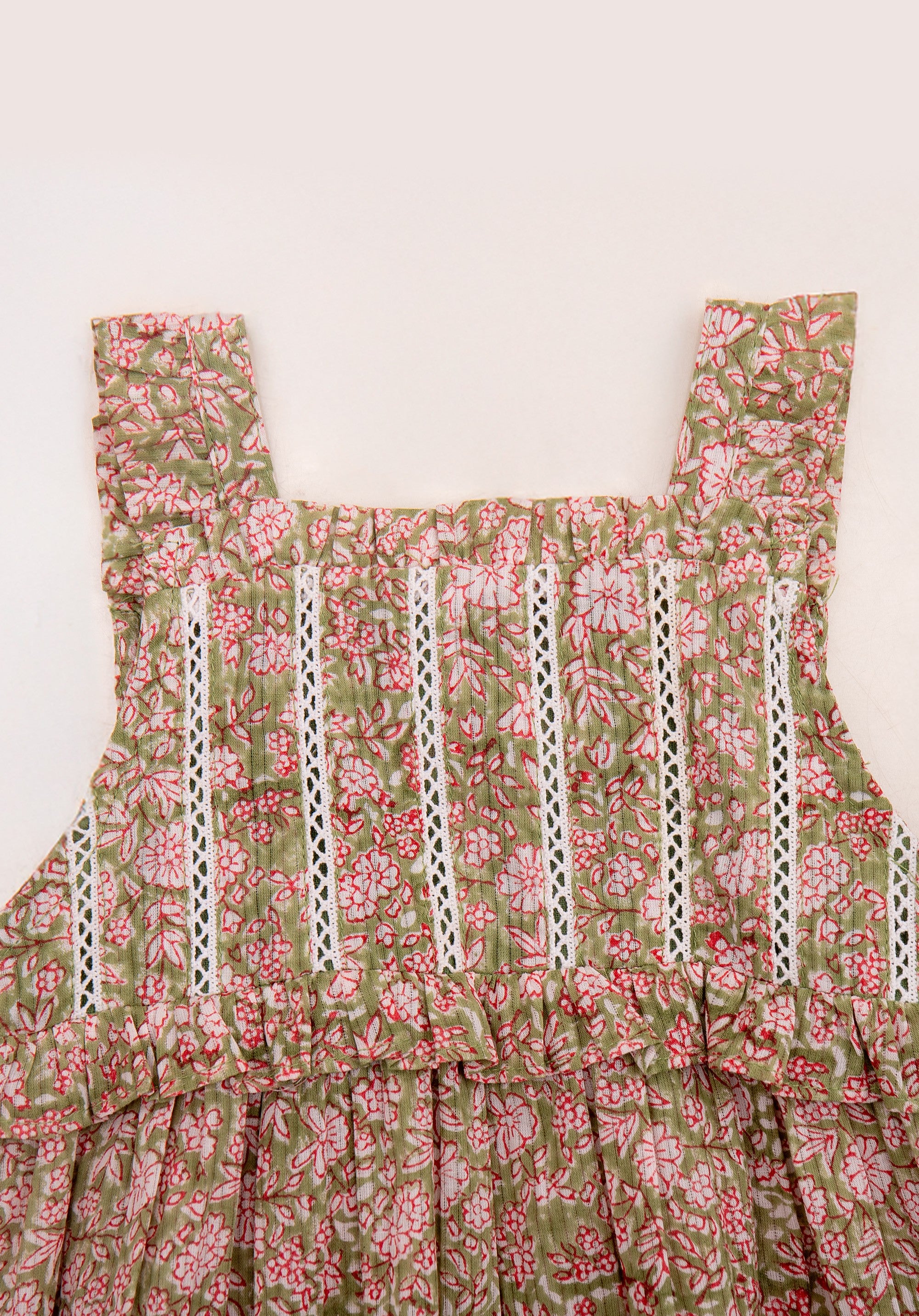 Block printed Baby Mani Dress Pink