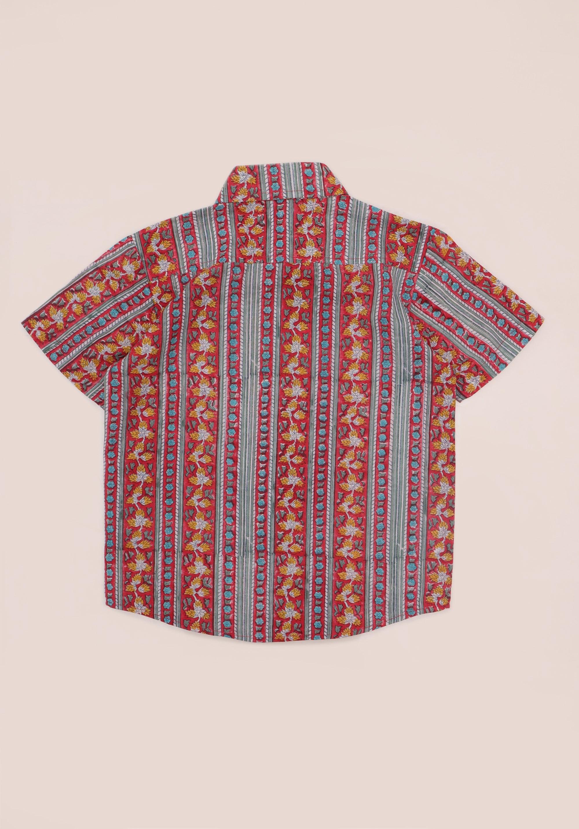 Block Printed Boy's Shirt Ethnic Red