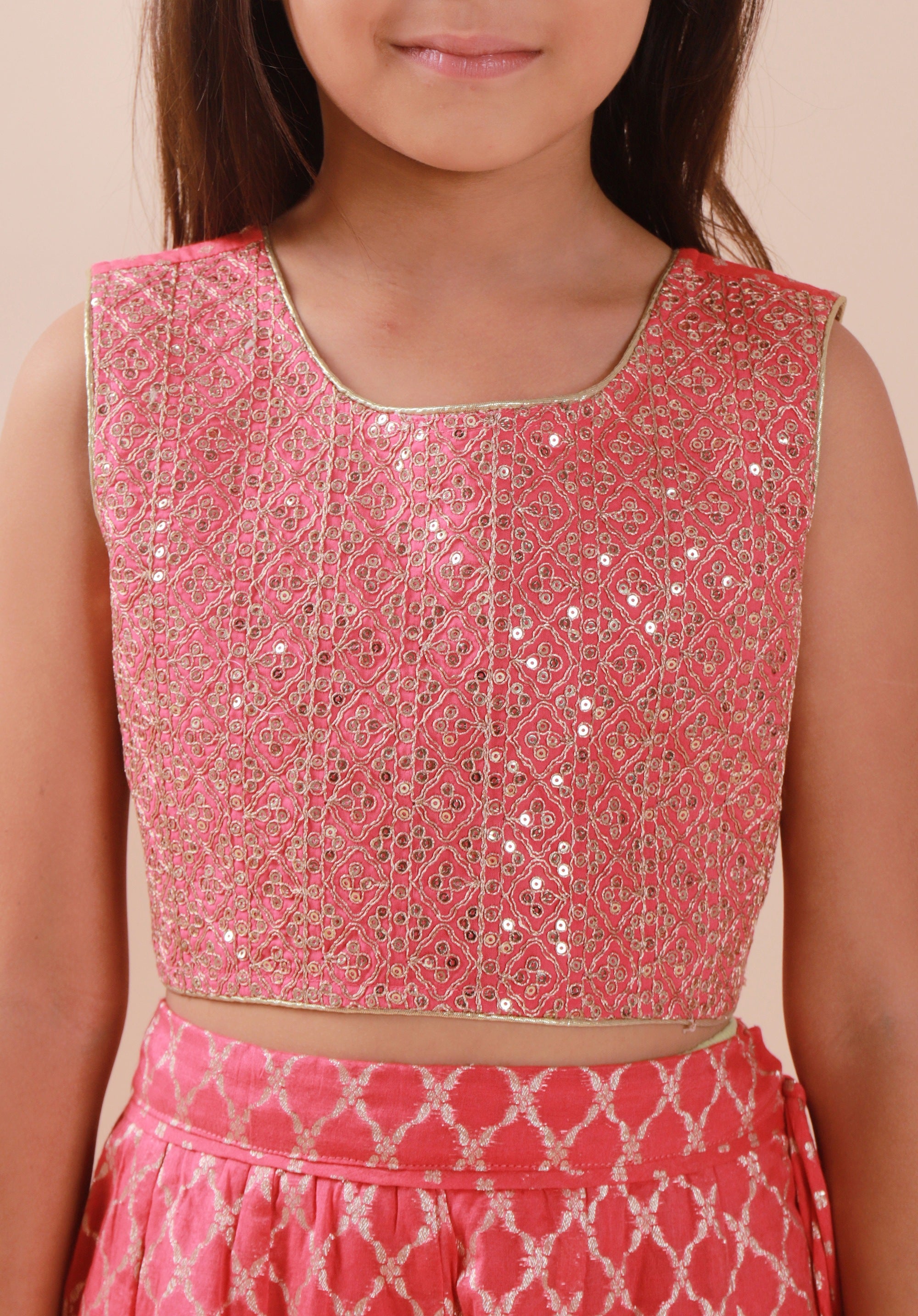 Banarasi Embroidreed Lehenga Set Pink