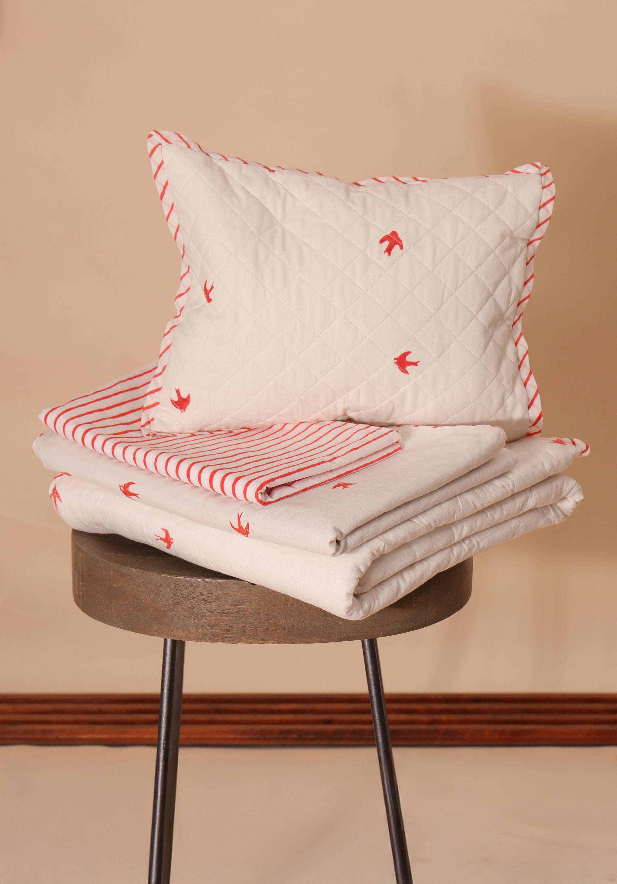 Skylark Baby Bedding Set Red