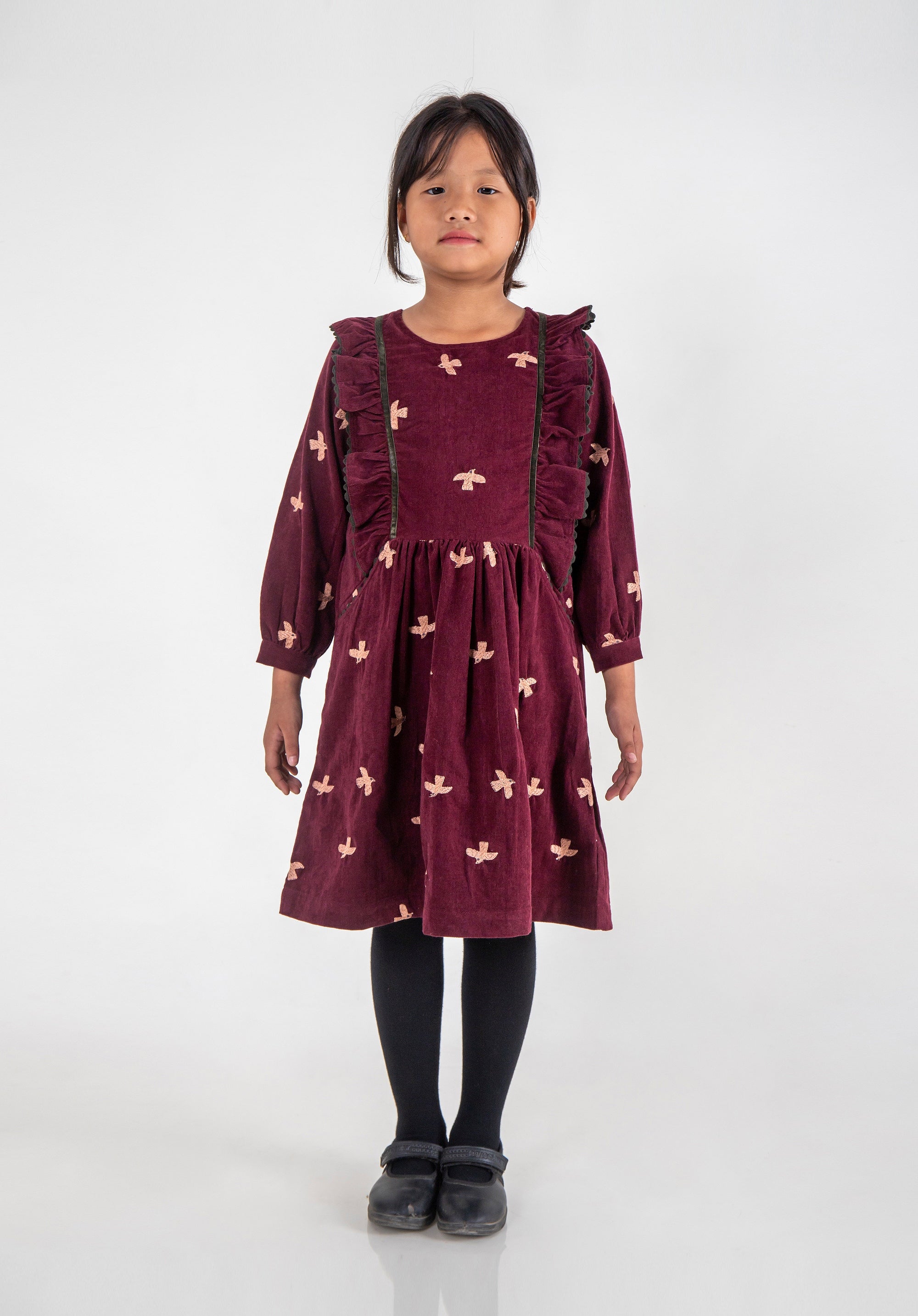 Charu Dress Corduroy Burgundy