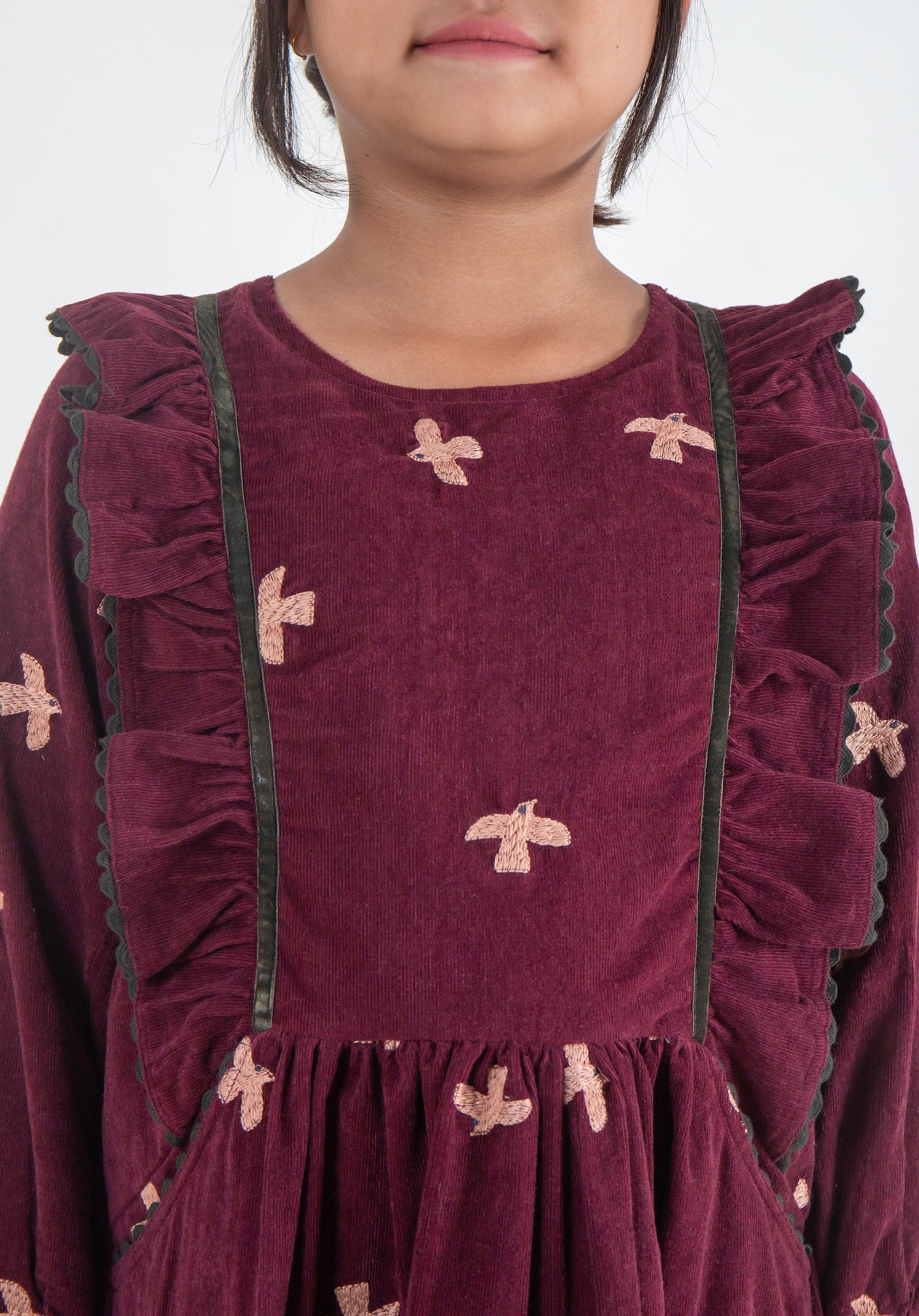 Charu Dress Corduroy Burgundy