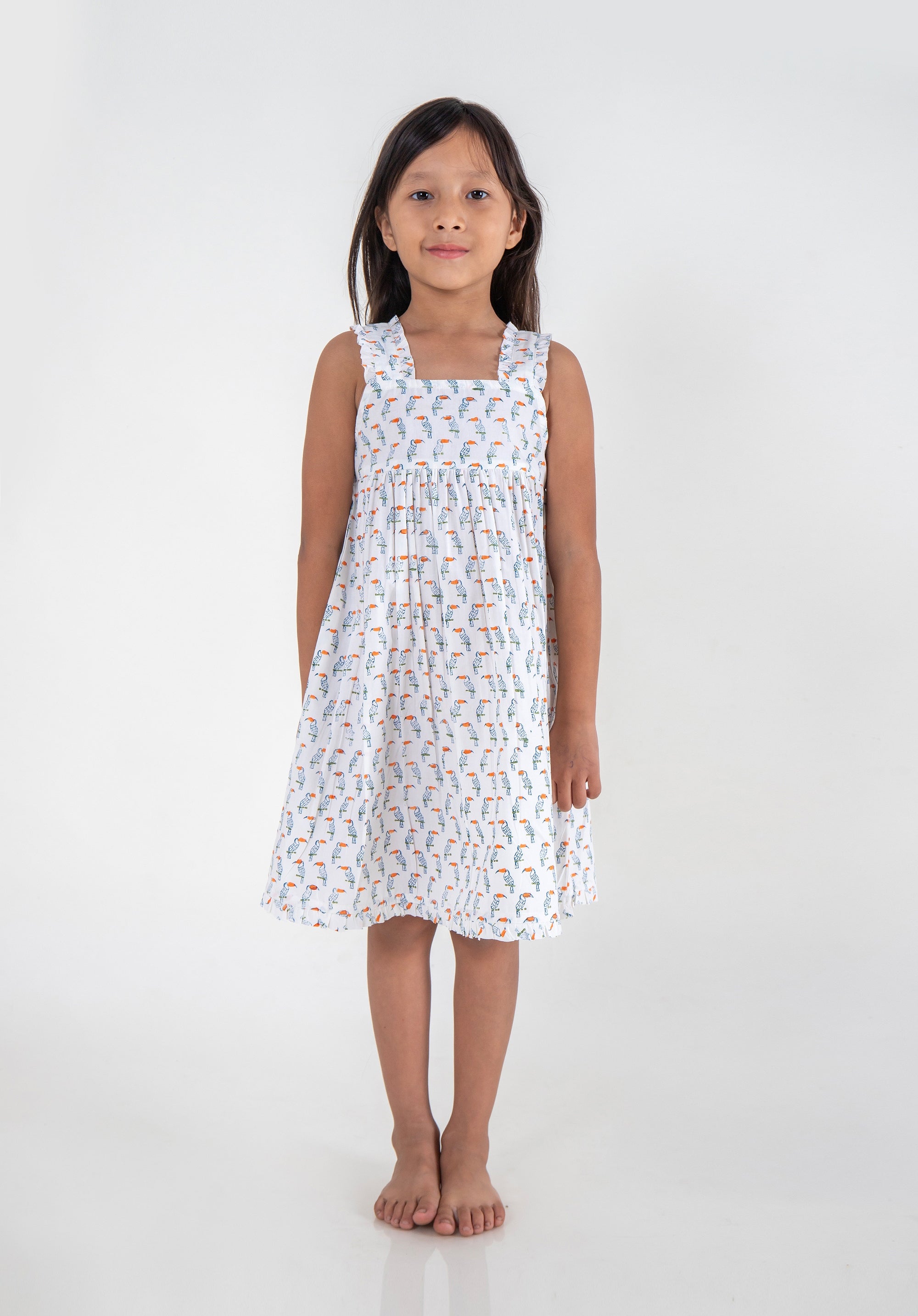 Girls Printed Nightdress Toucan Blue