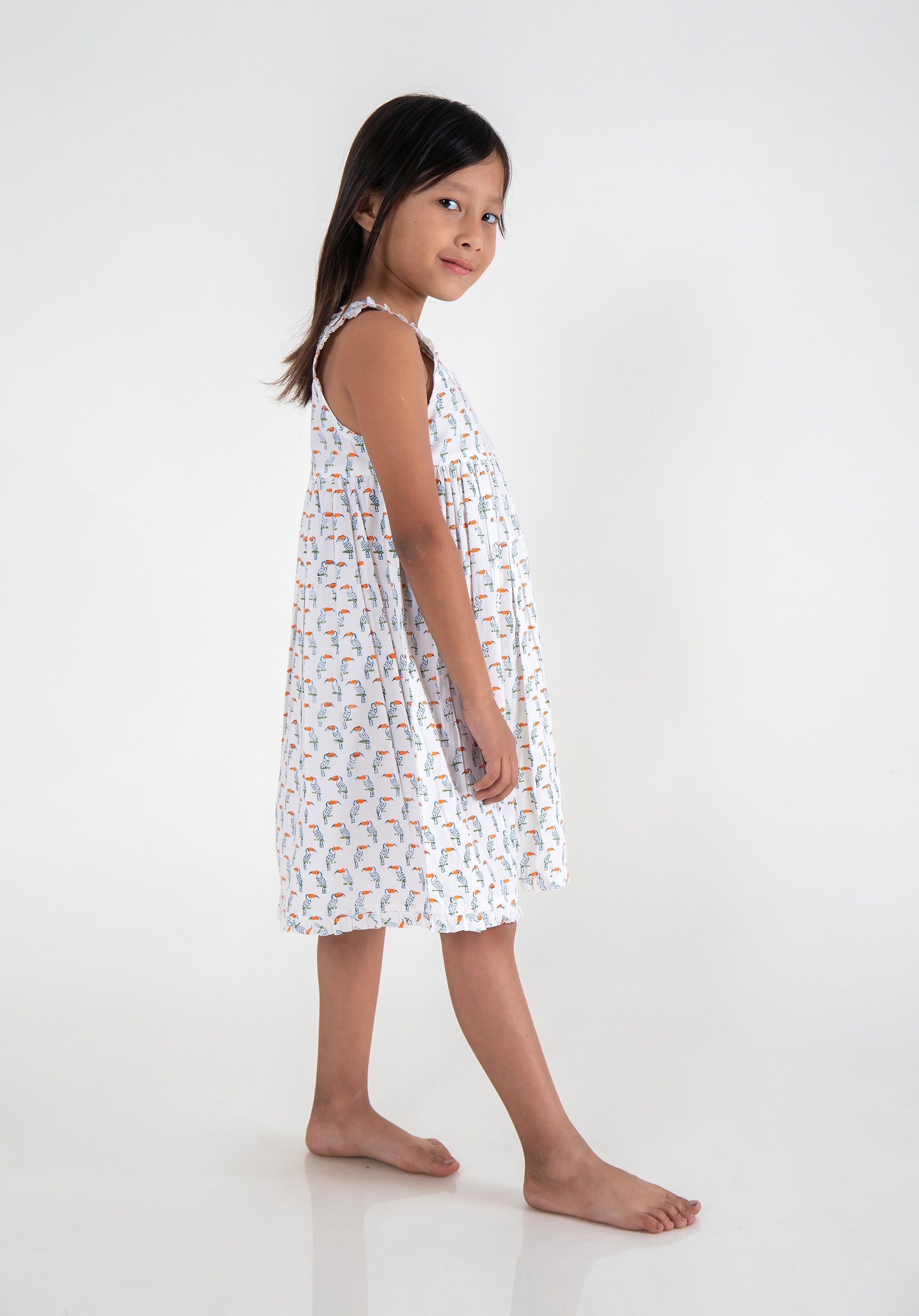 Girls Printed Nightdress Toucan Blue