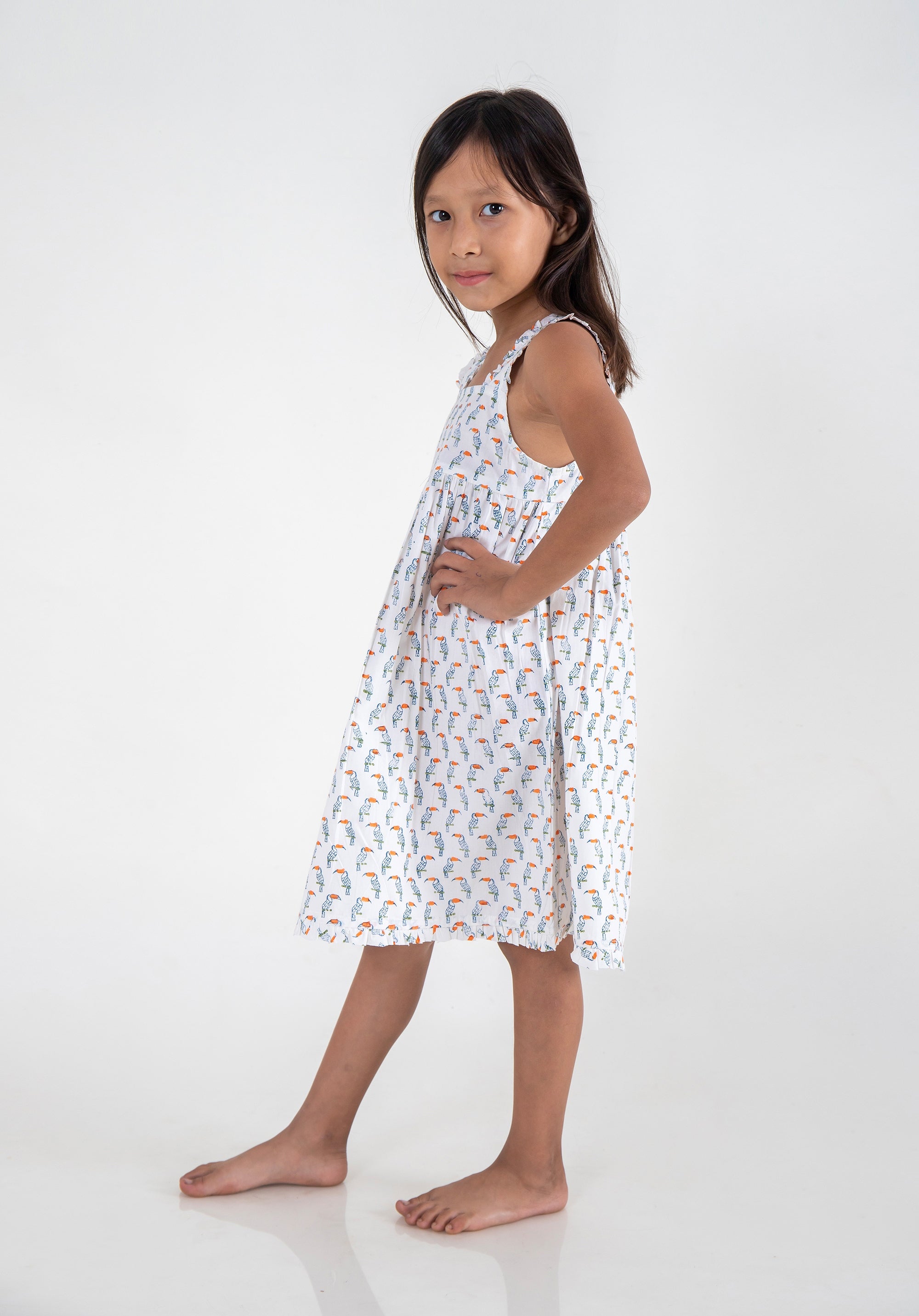 Girls Printed Nightdress Toucan Blue