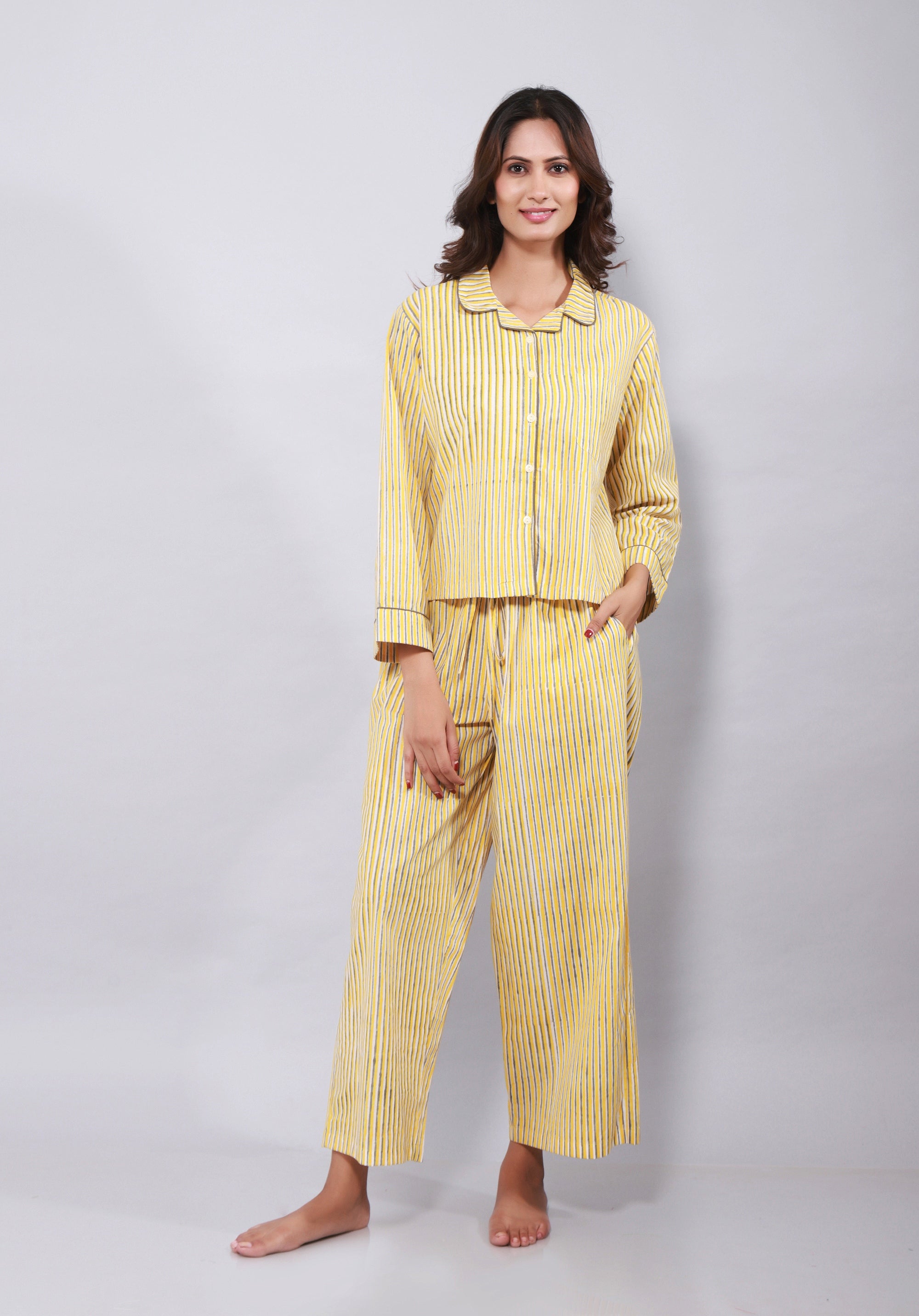 Women Block printed nightsuit