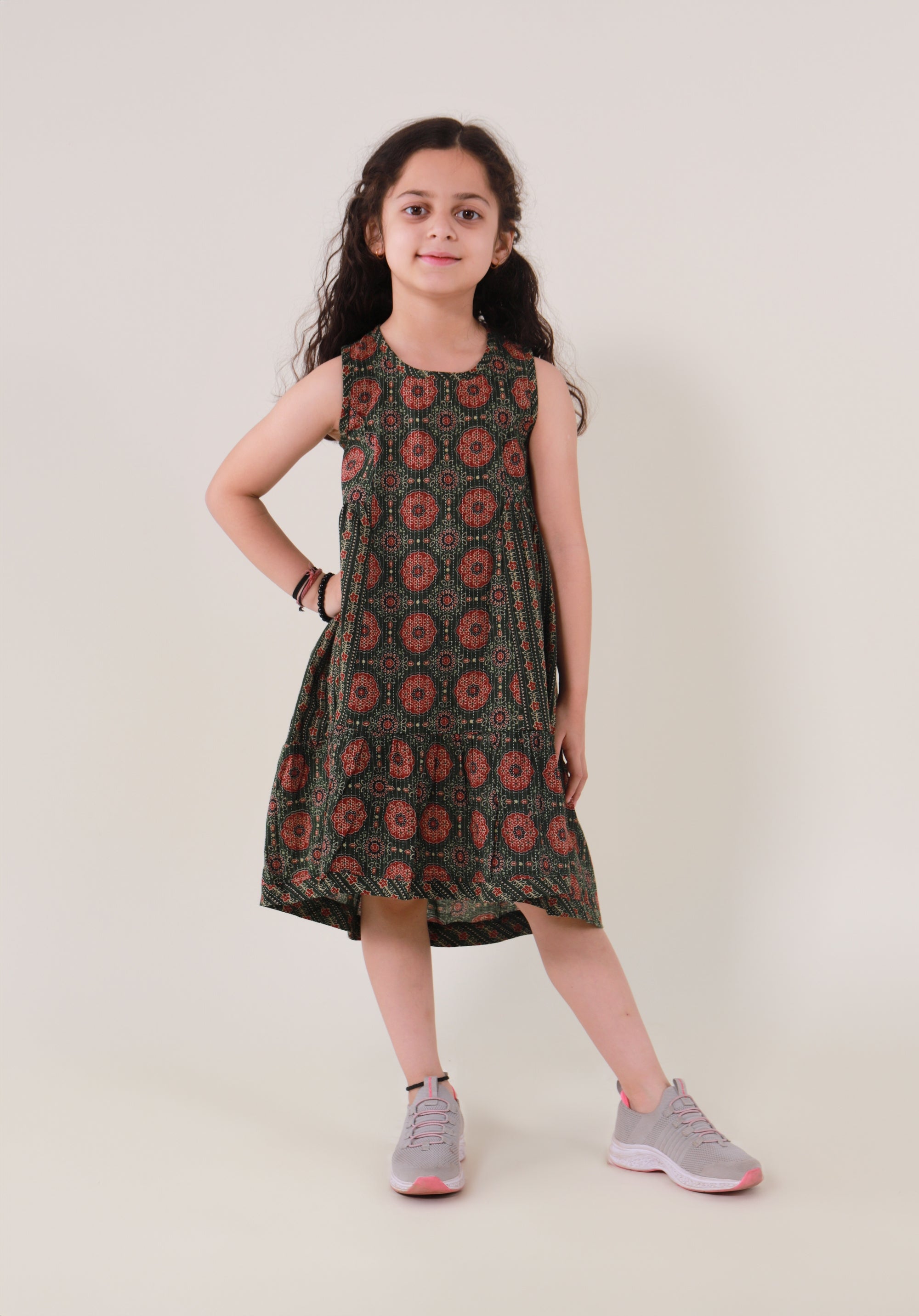 Girls Ethnic Printed Dress