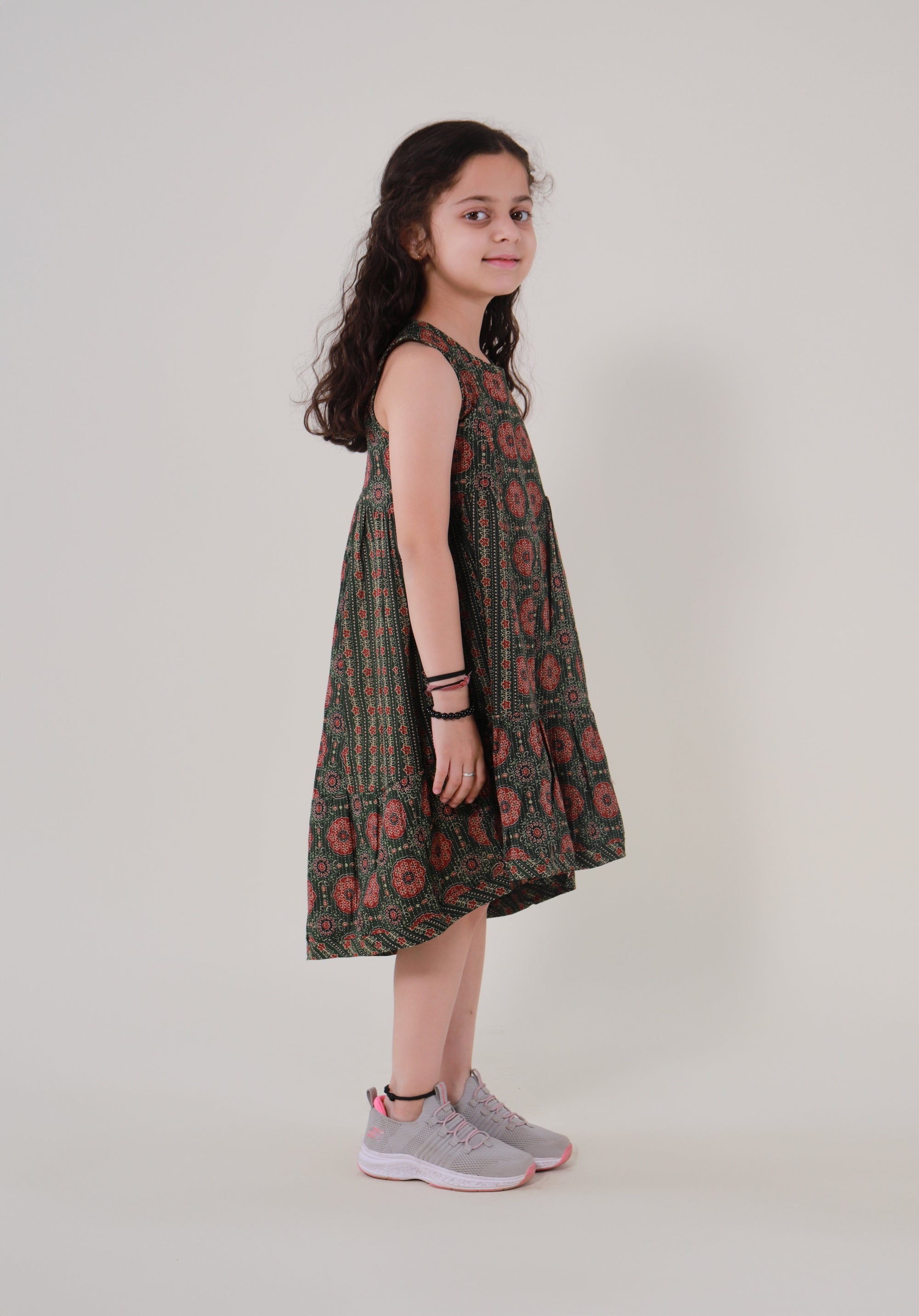 Girls Ethnic Printed Dress