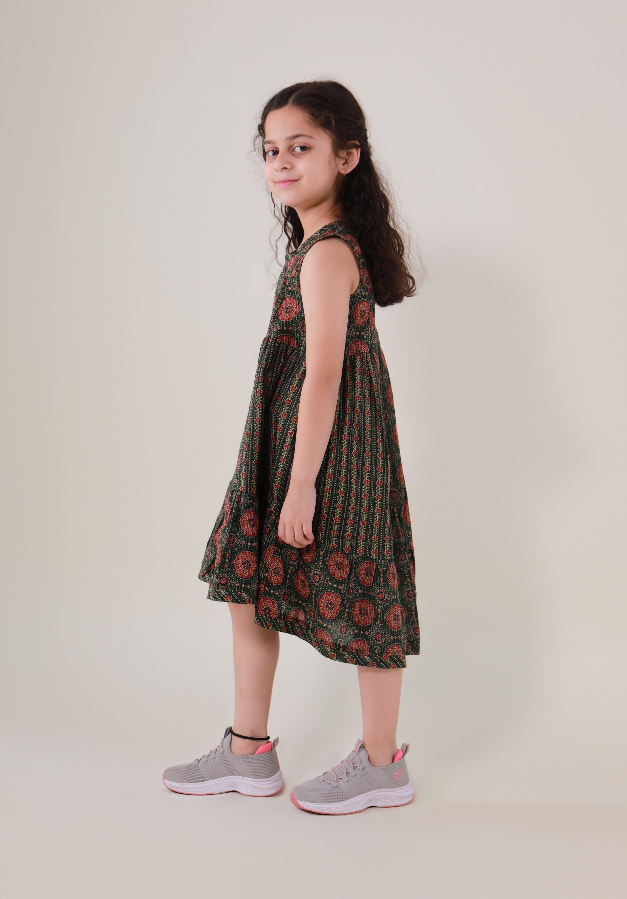 Girls Ethnic Printed Dress