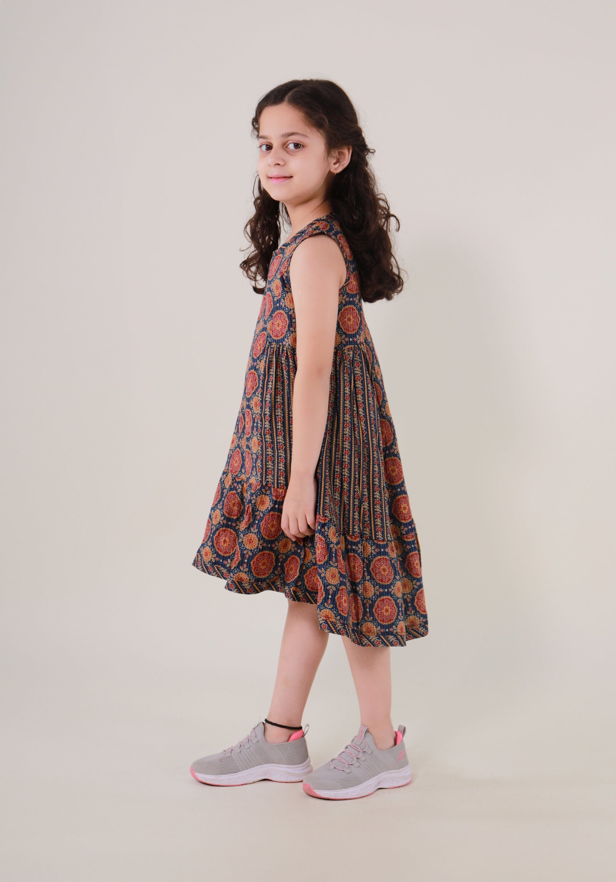 Girls Ethnic Printed Dress