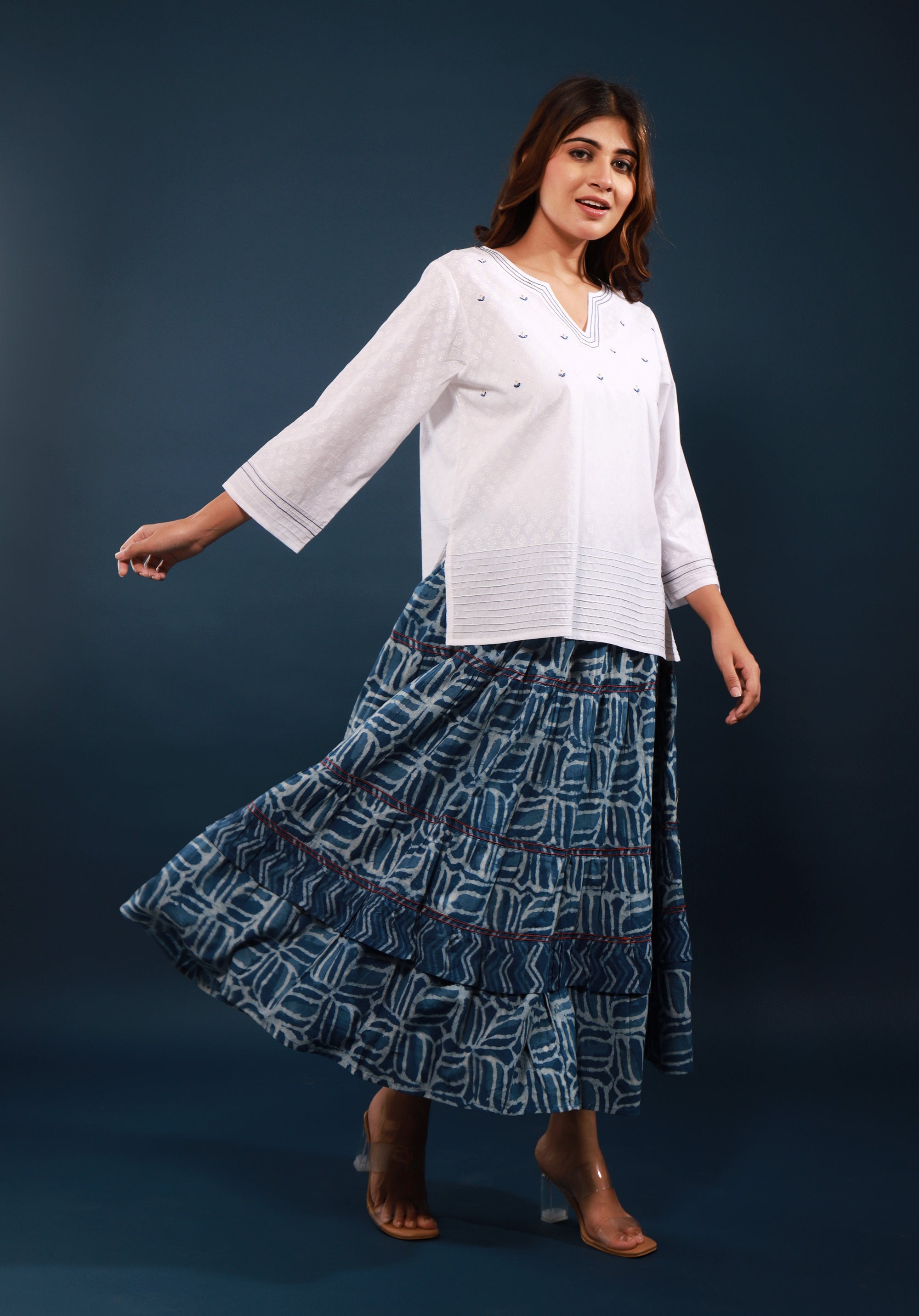 Women Printed Skirt Set