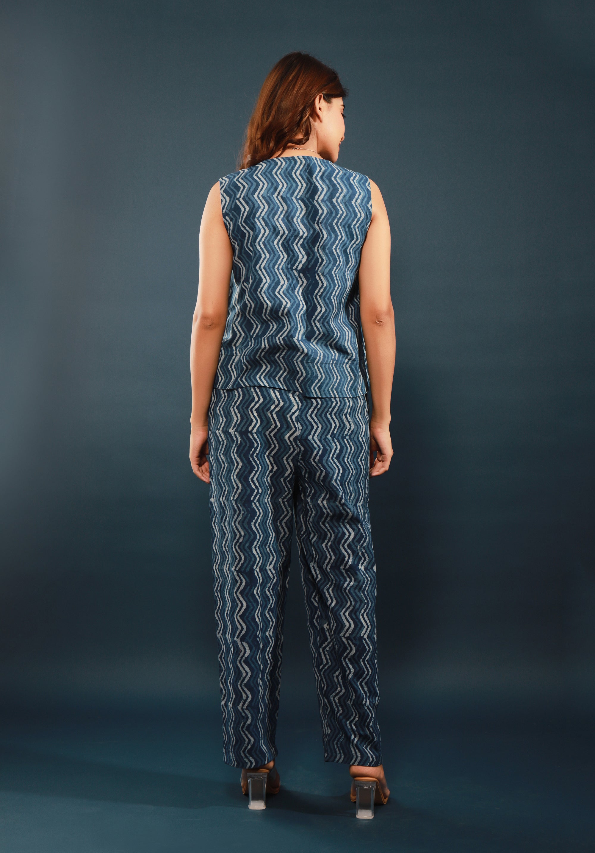 Women Printed Co-ord Set Indigo