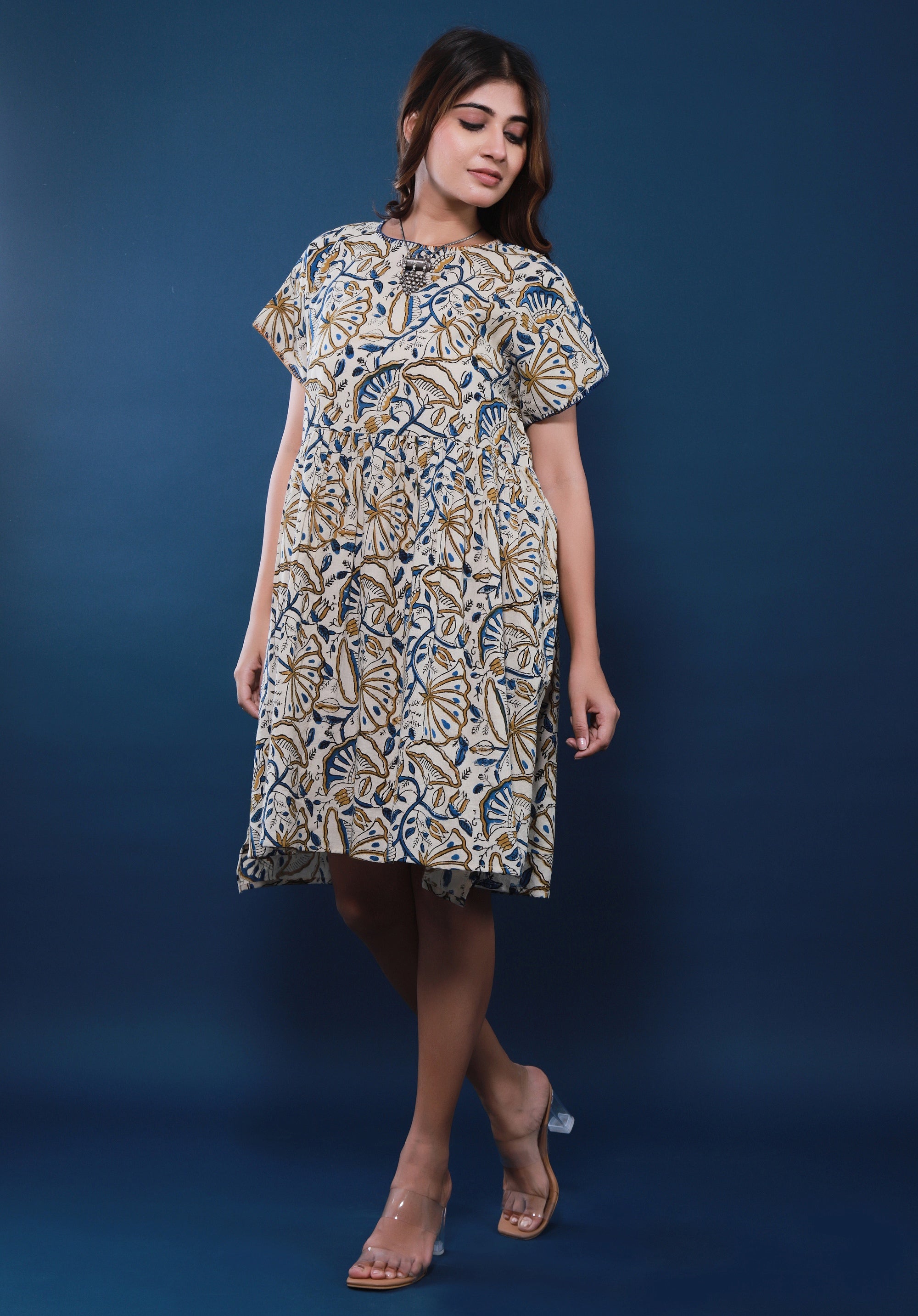 Women Block printed dress Sayani