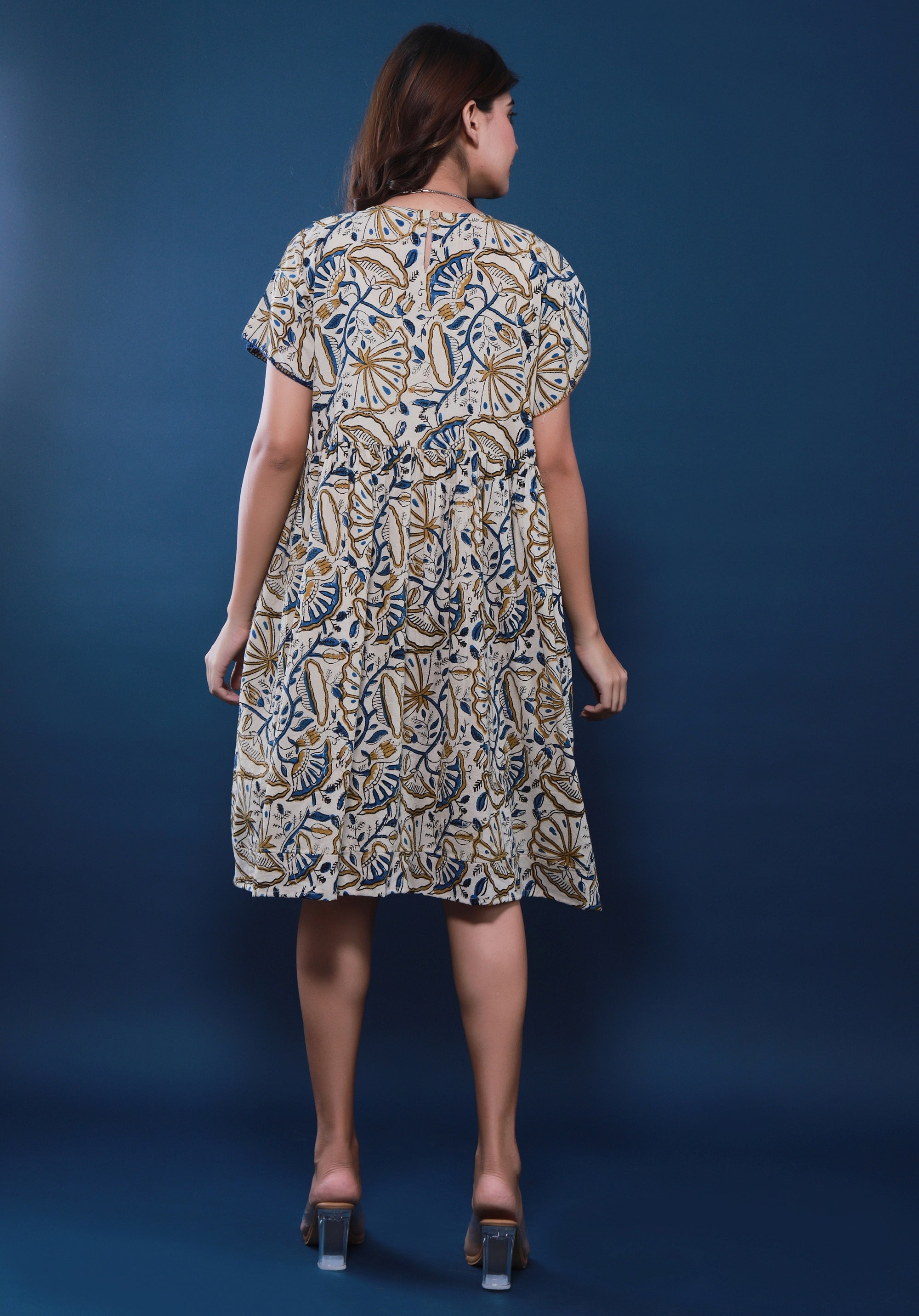 Women Block printed dress Sayani