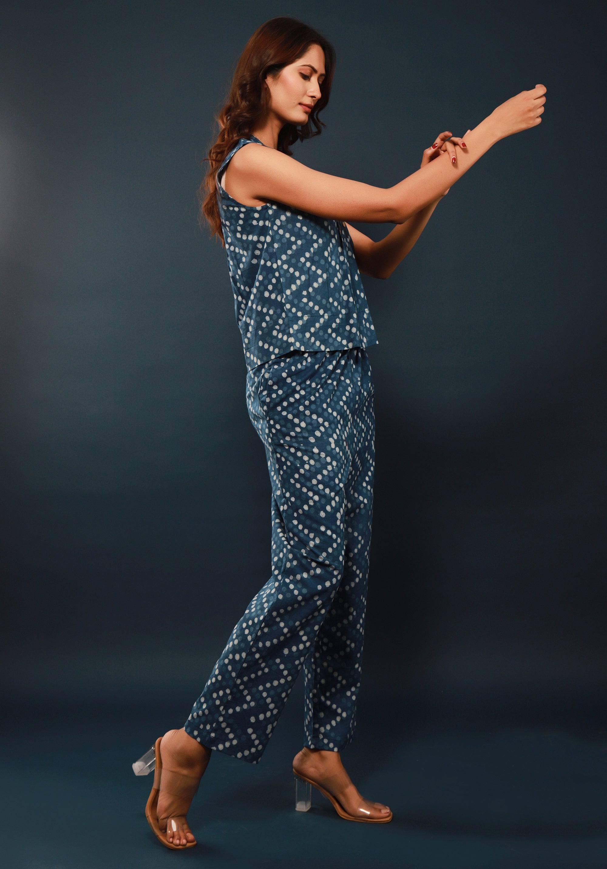 Women Indigo Polka Pants