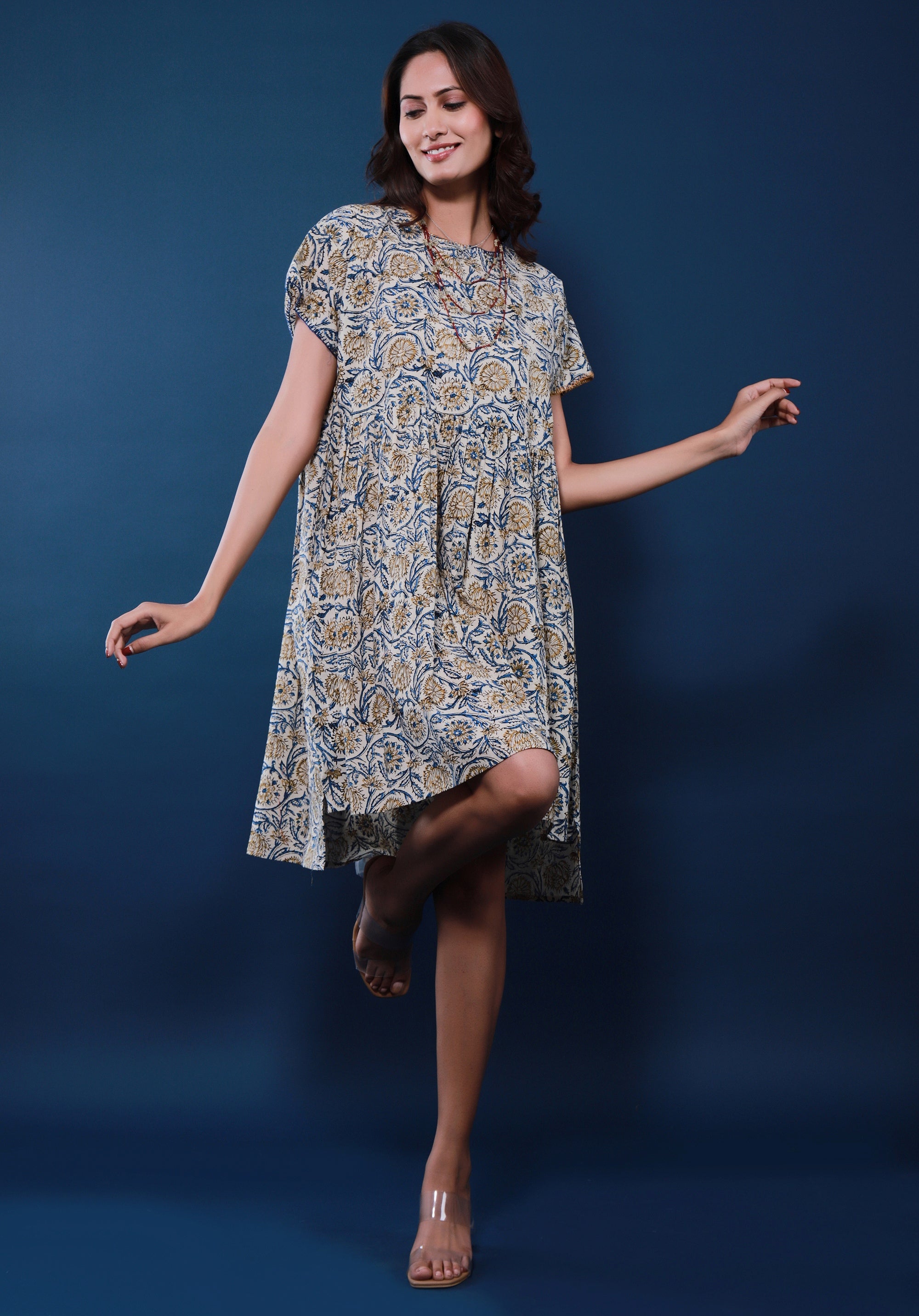 Women Block printed dress Sayani