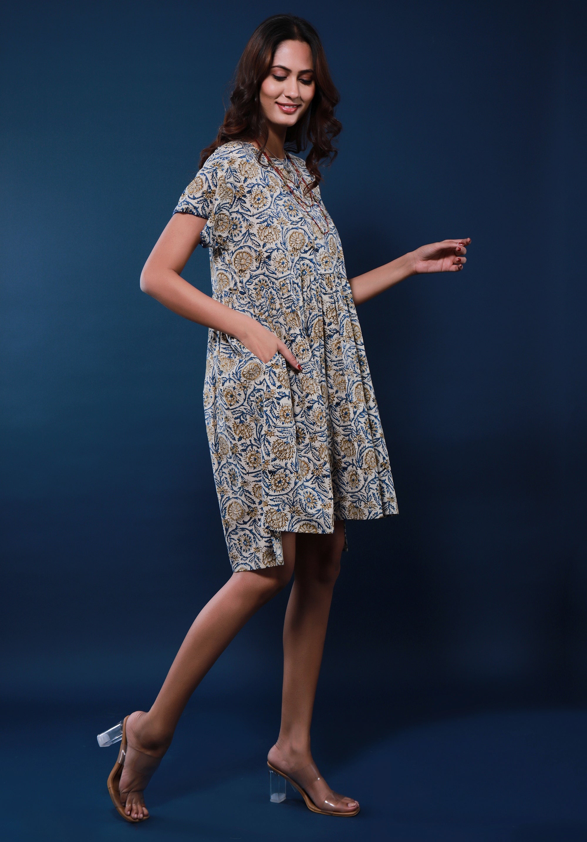 Women Block printed dress Sayani