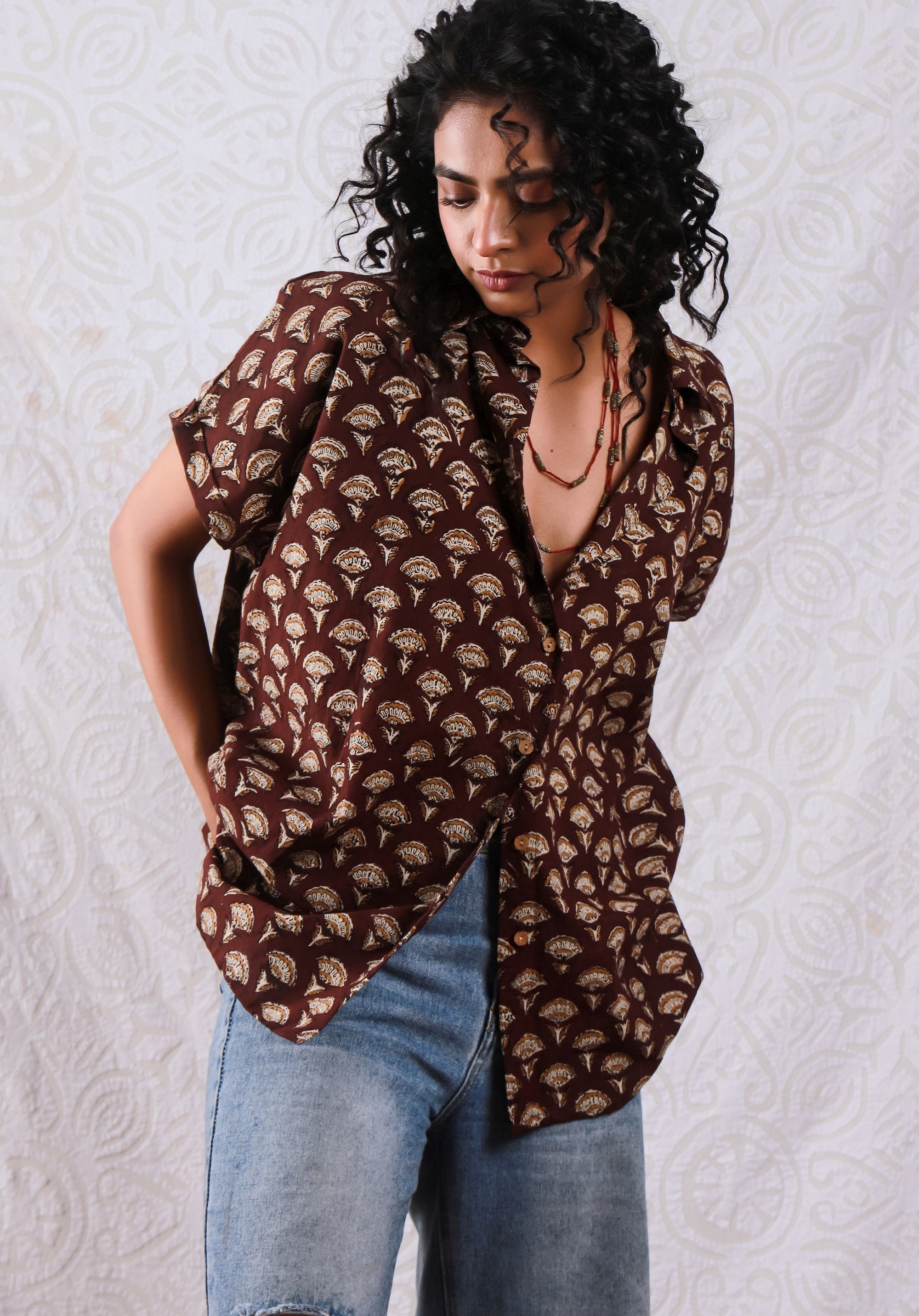 Women Block printed Mama Top Bagru