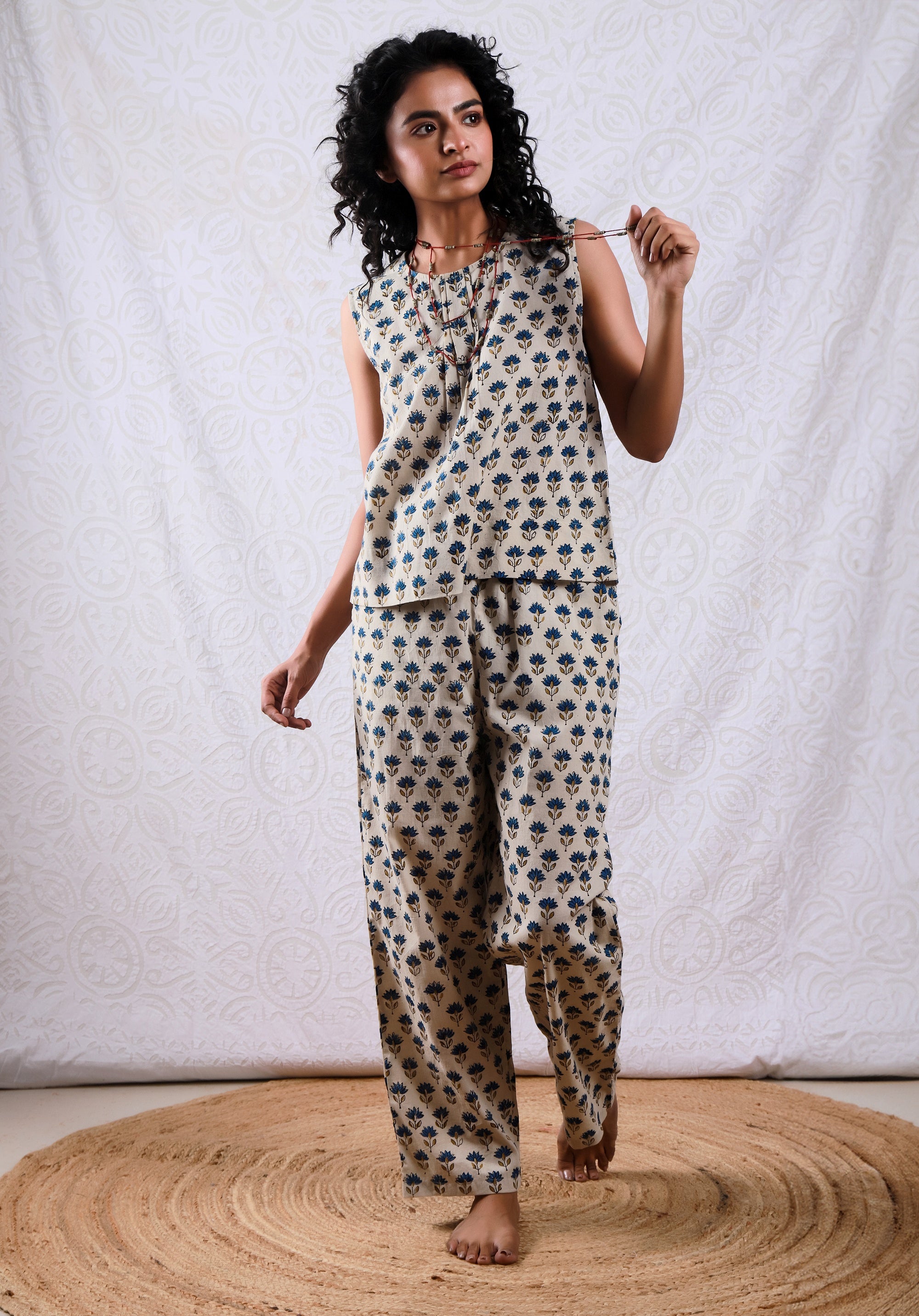 Women Printed Co-ord Set Bagru Buti