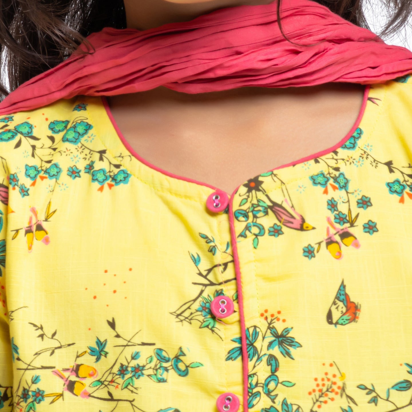 Papiha Kurta Set Yellow bird print