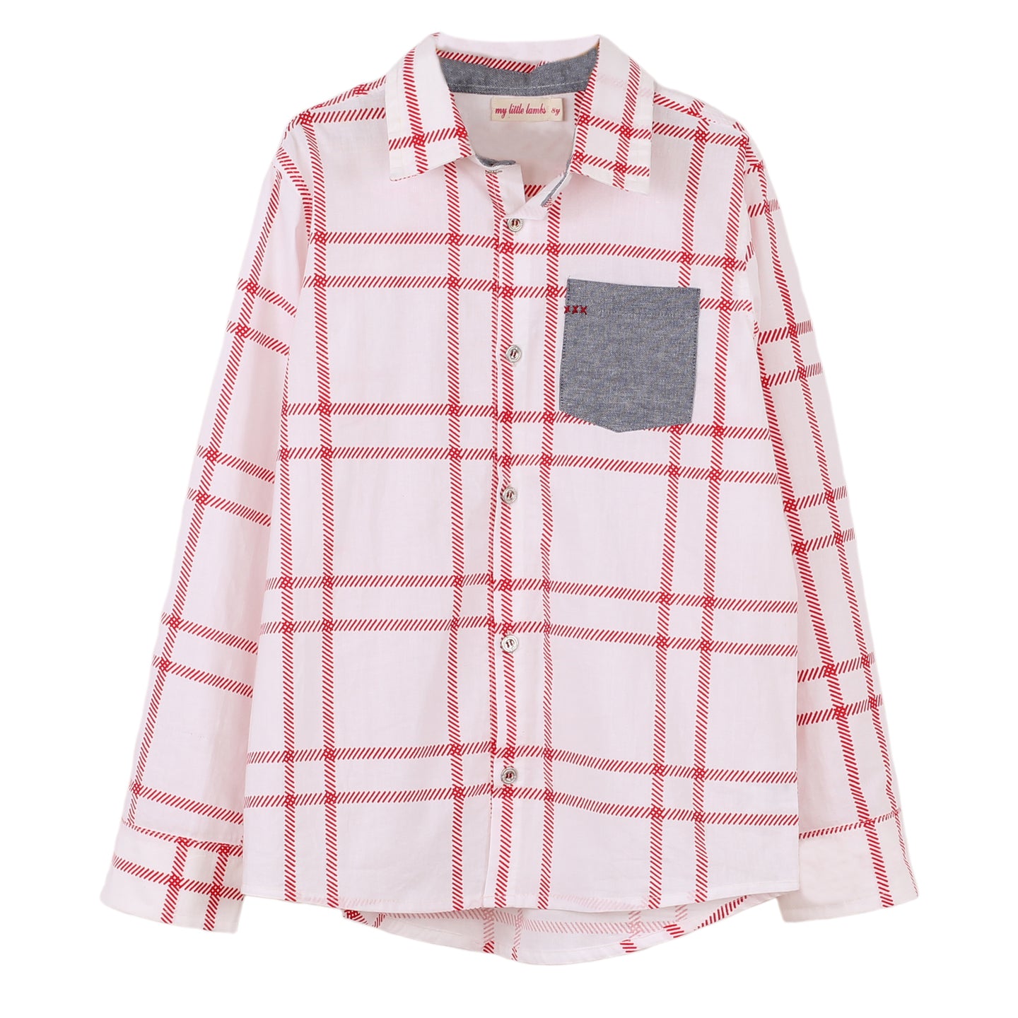 Printed Boy's Shirt Check Red