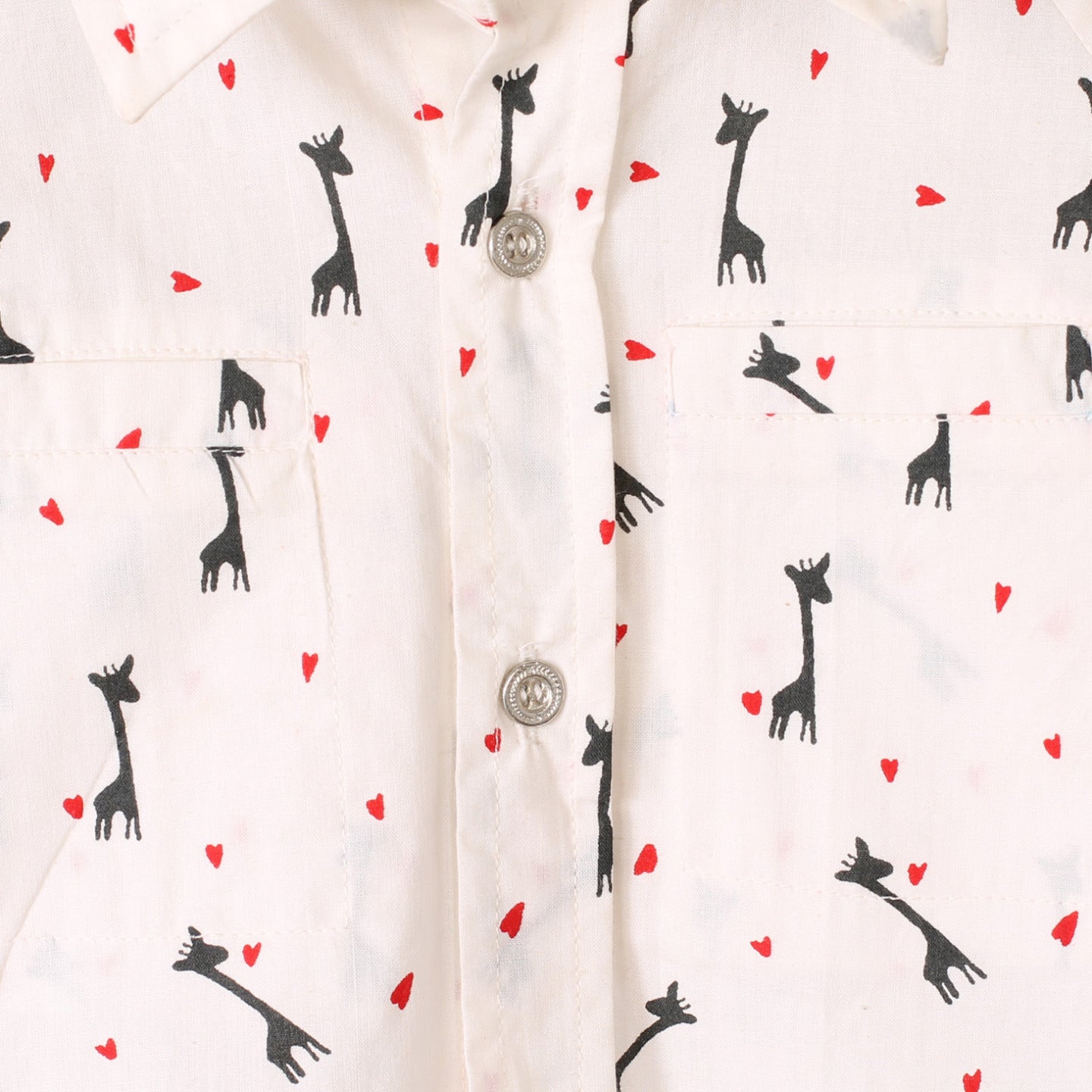 Printed Boy's Shirt Giraffe Black